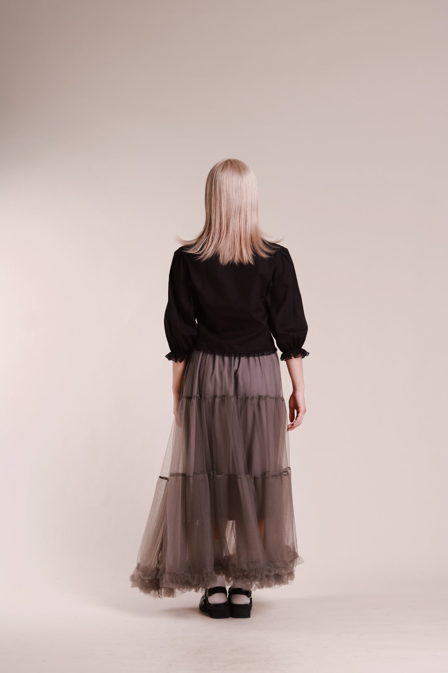 Retro Lace Blouse (Black)