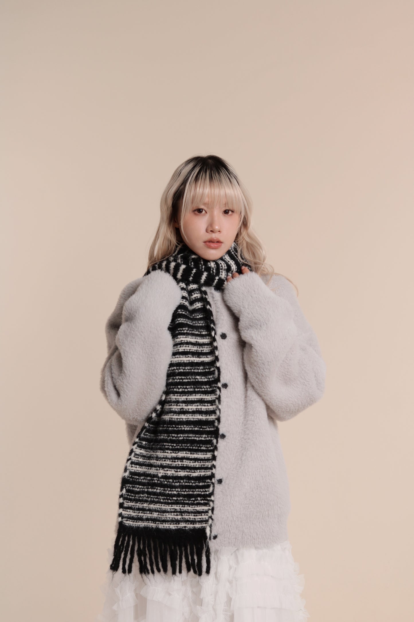 Fluffy Cardigan (Light Grey)