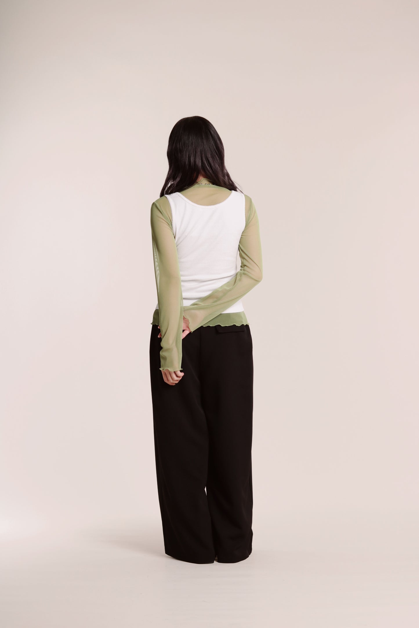 Ruffle See Through Top (Green)