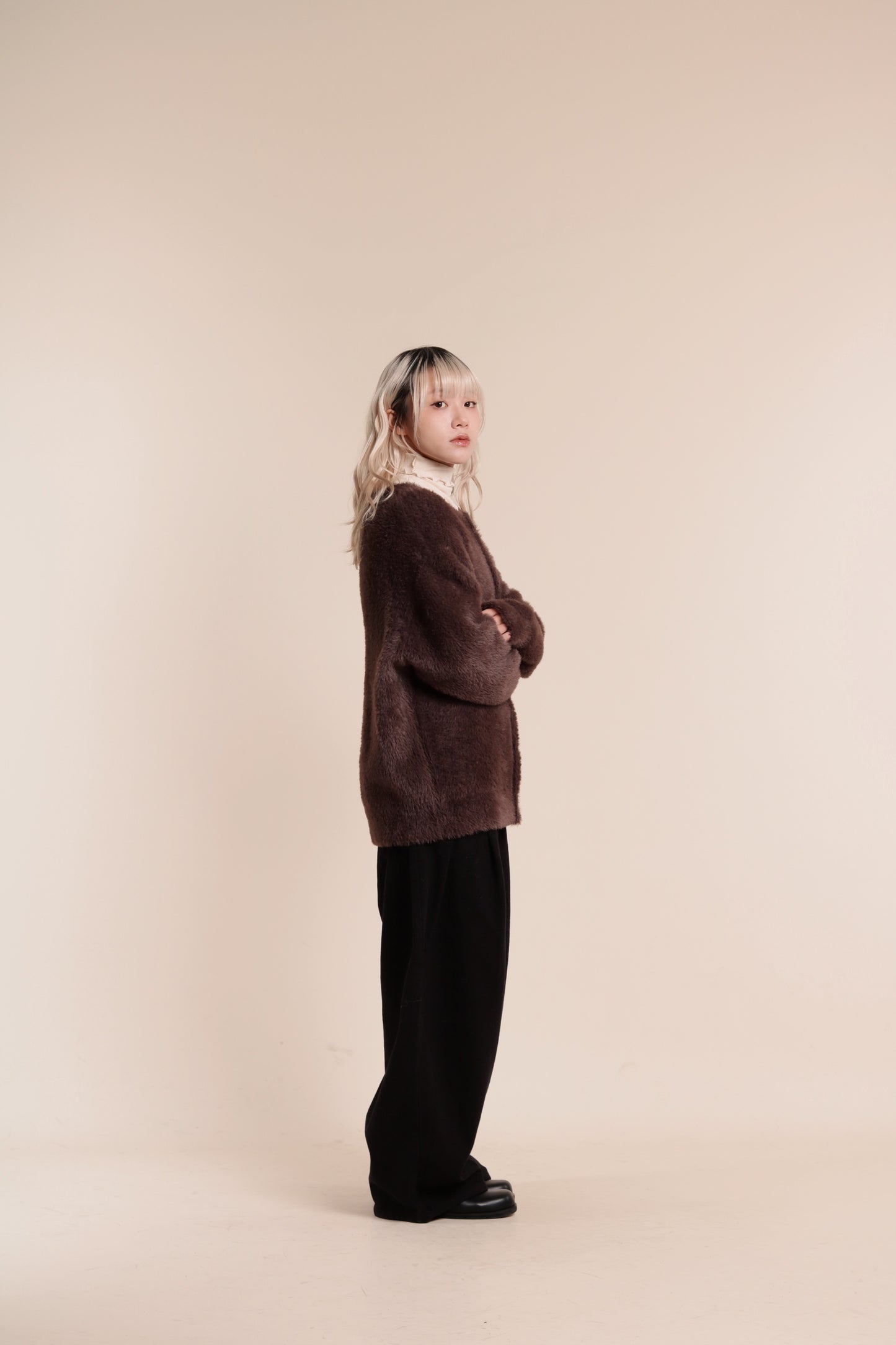 Fluffy Cardigan (Brown)