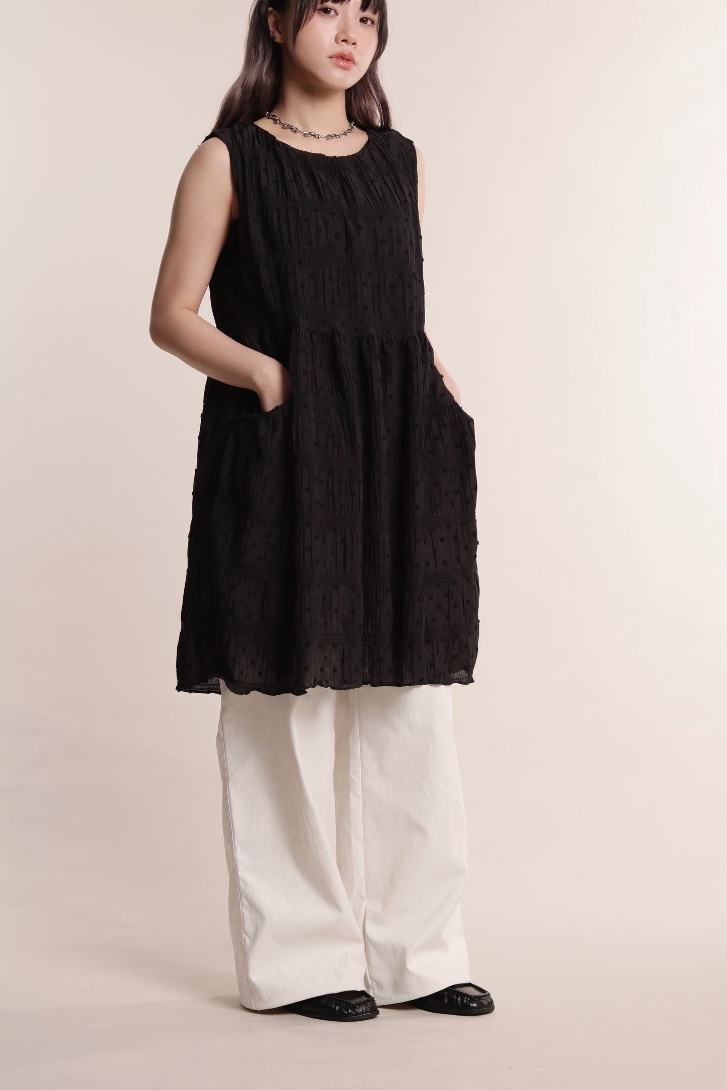 Delia Gathered Pants (Ivory)