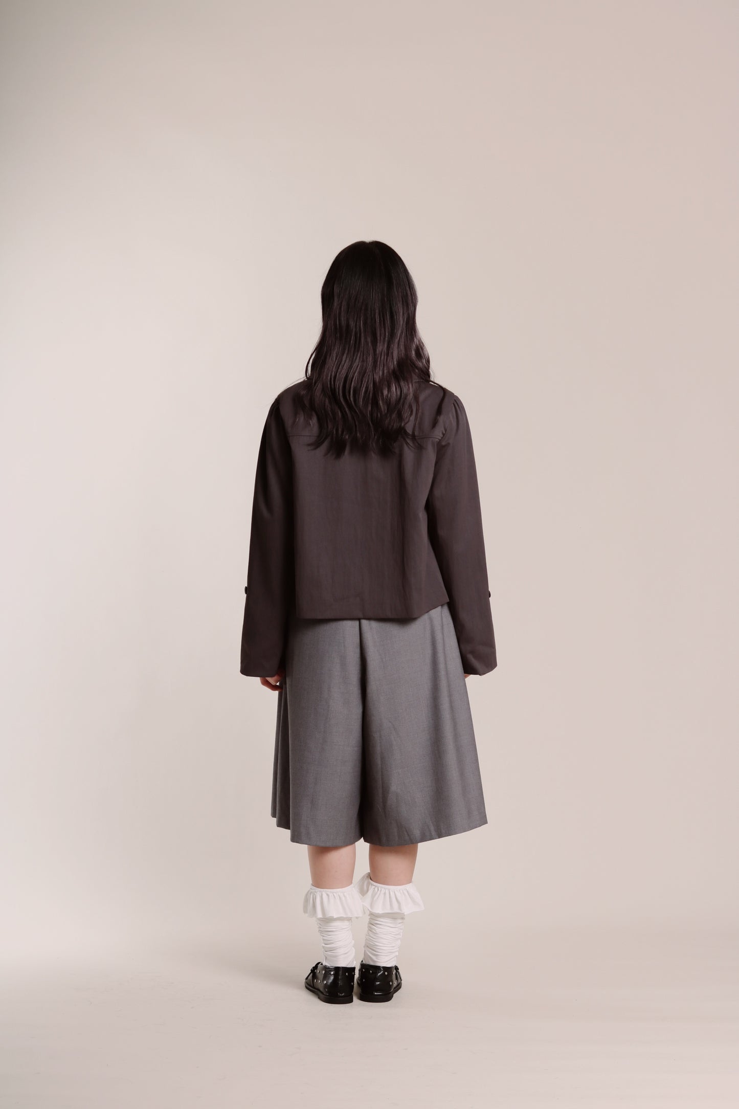 Layered Pleat Shorts (Grey)