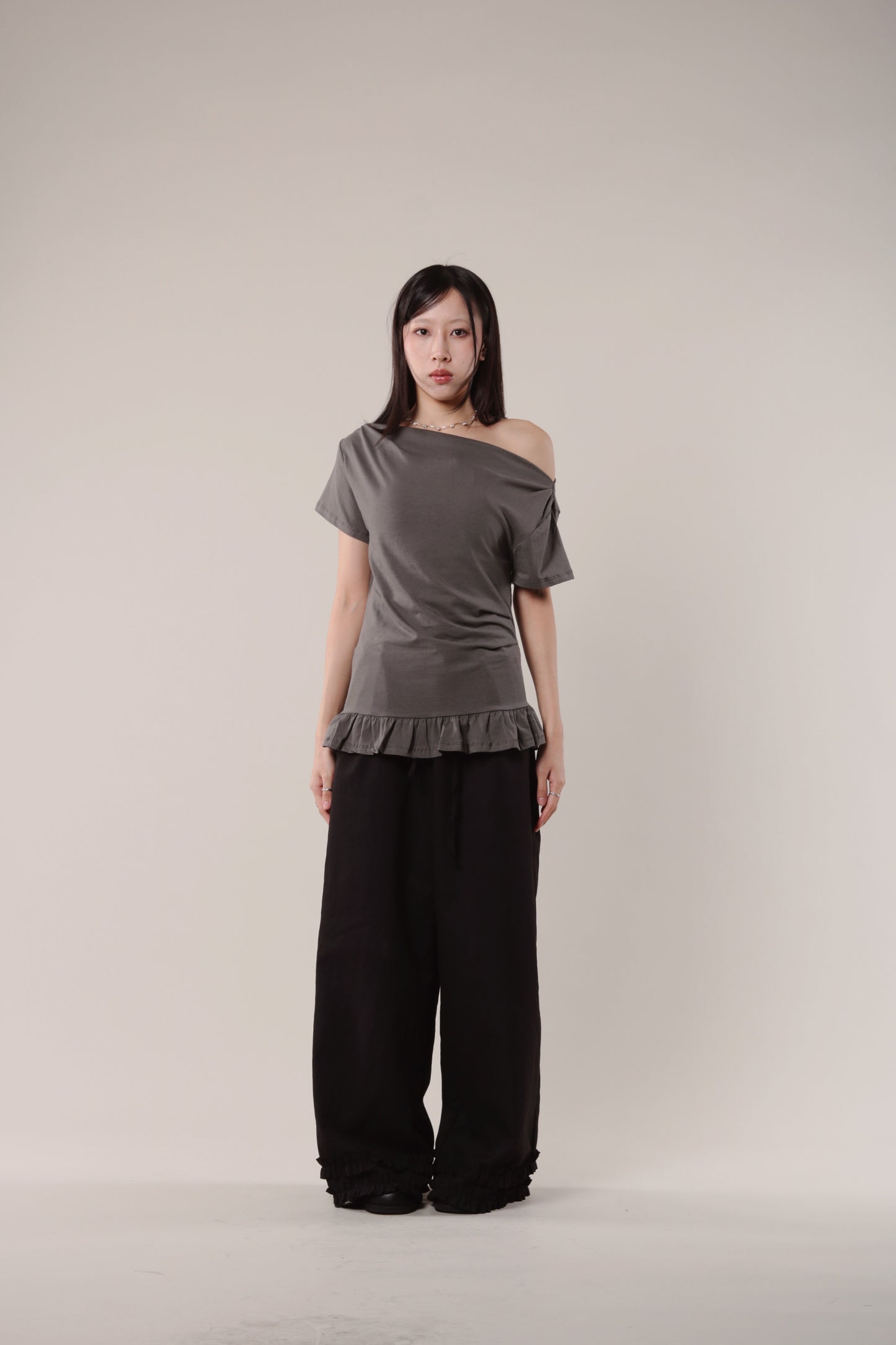 Double Ruffle Pants (Black)