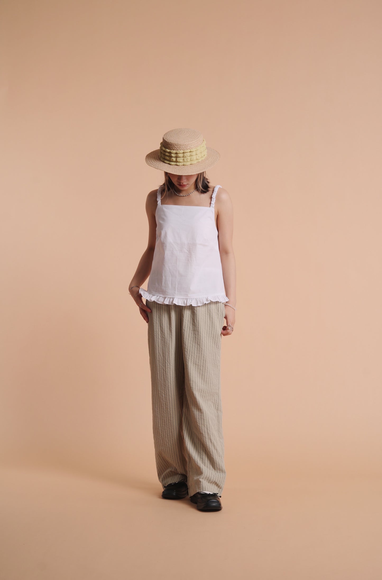 Cut Out Sleeveless Top (White)