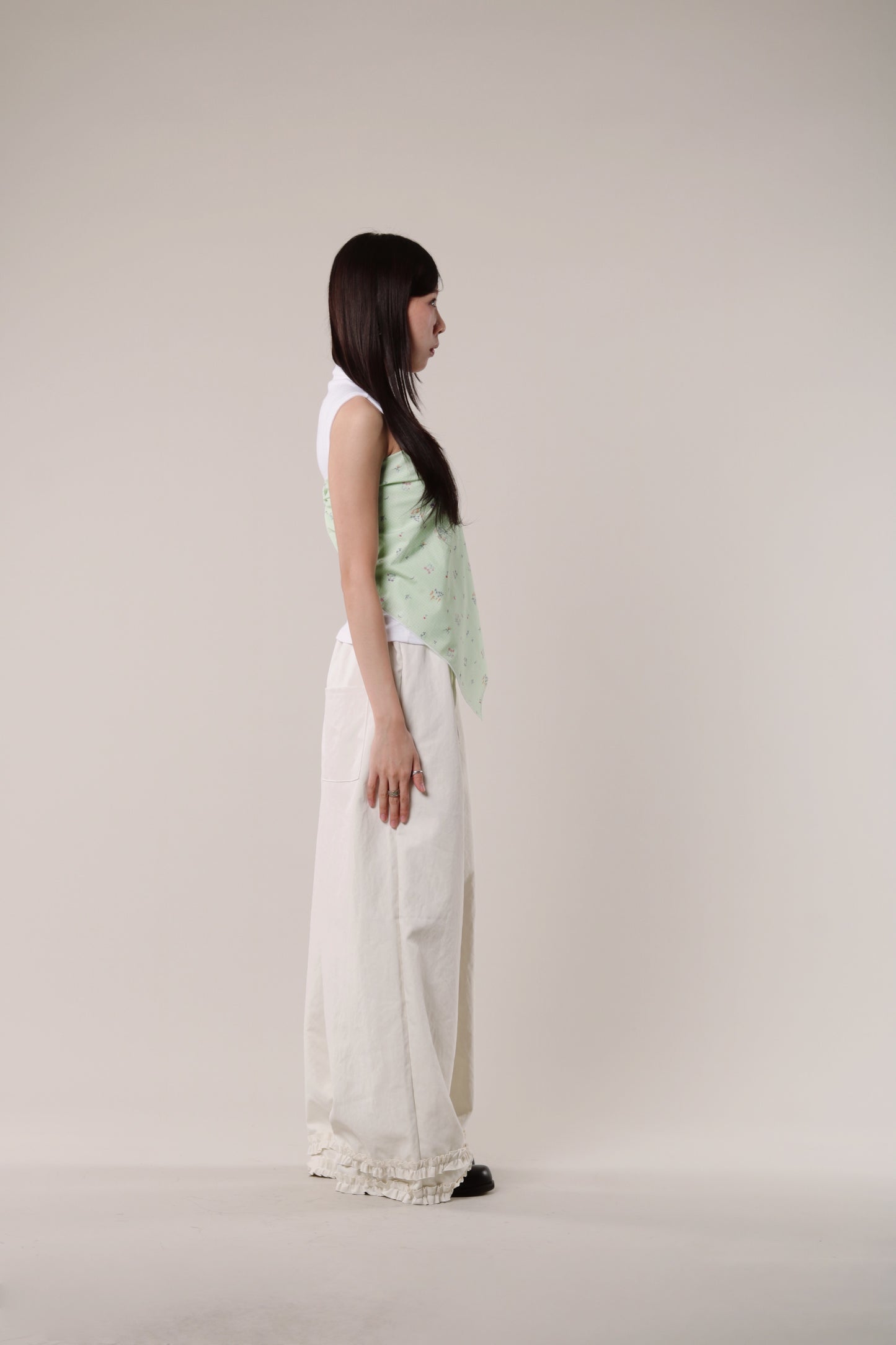 Double Ruffle Pants (Ivory)