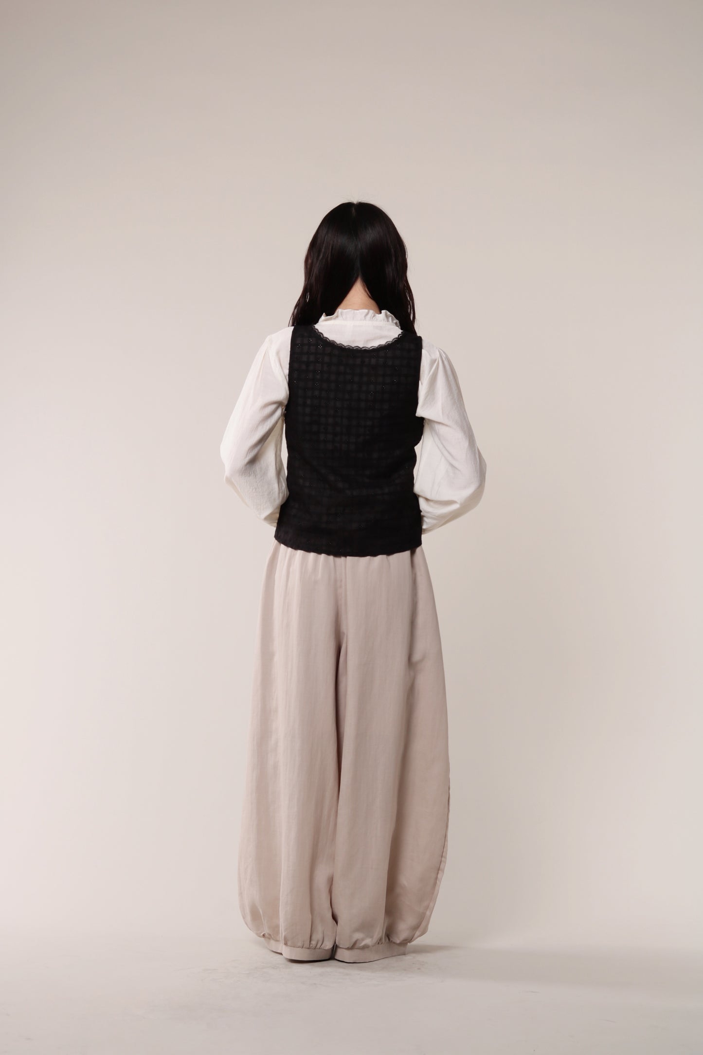 Linen Bubble Pants (Beige)