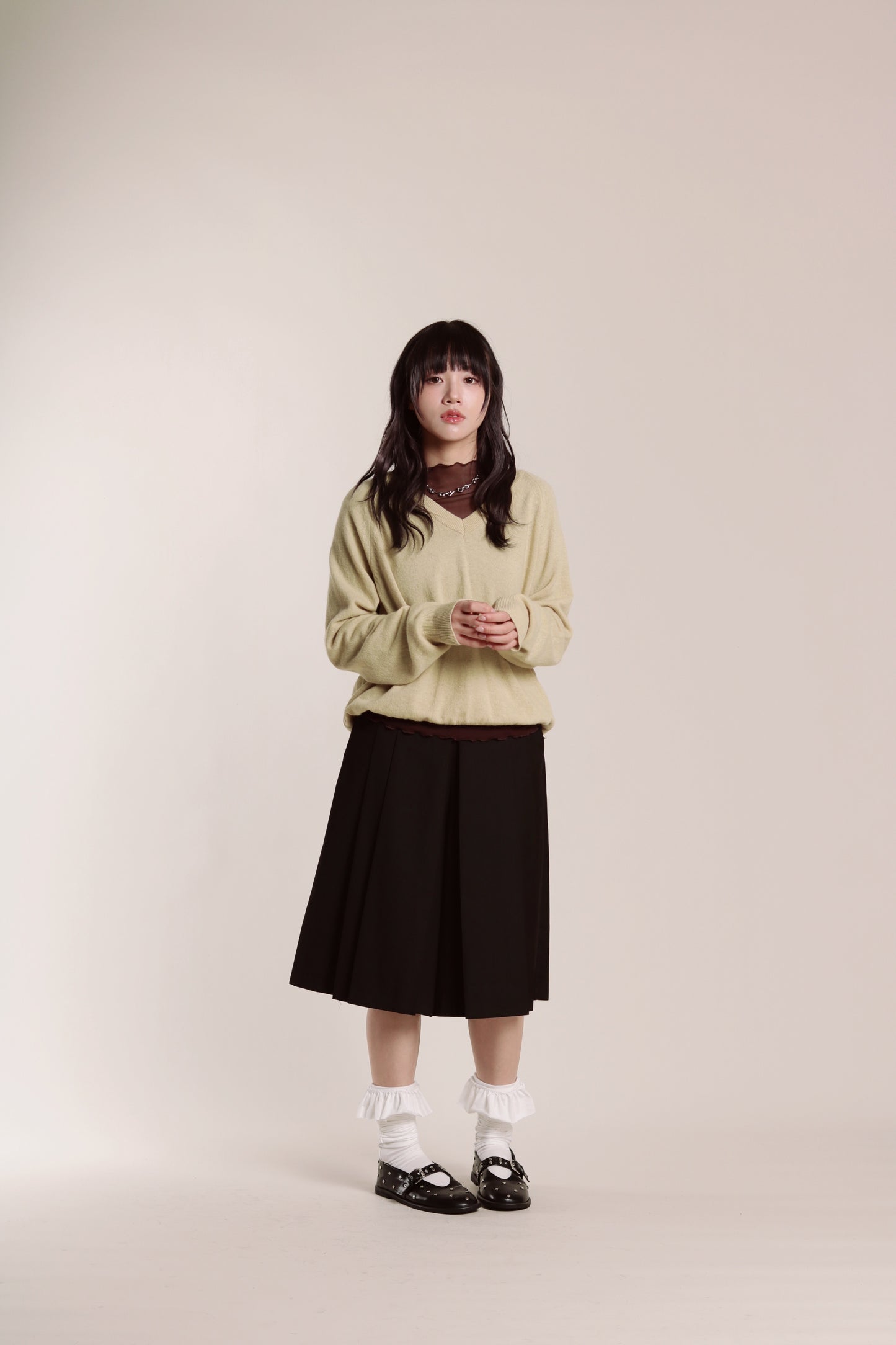 Ruffle See Through Top (Brown)