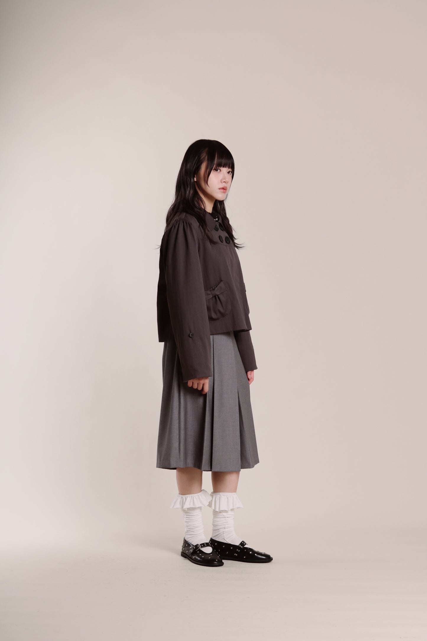 Doll Ribbon Jacket (Charcoal)