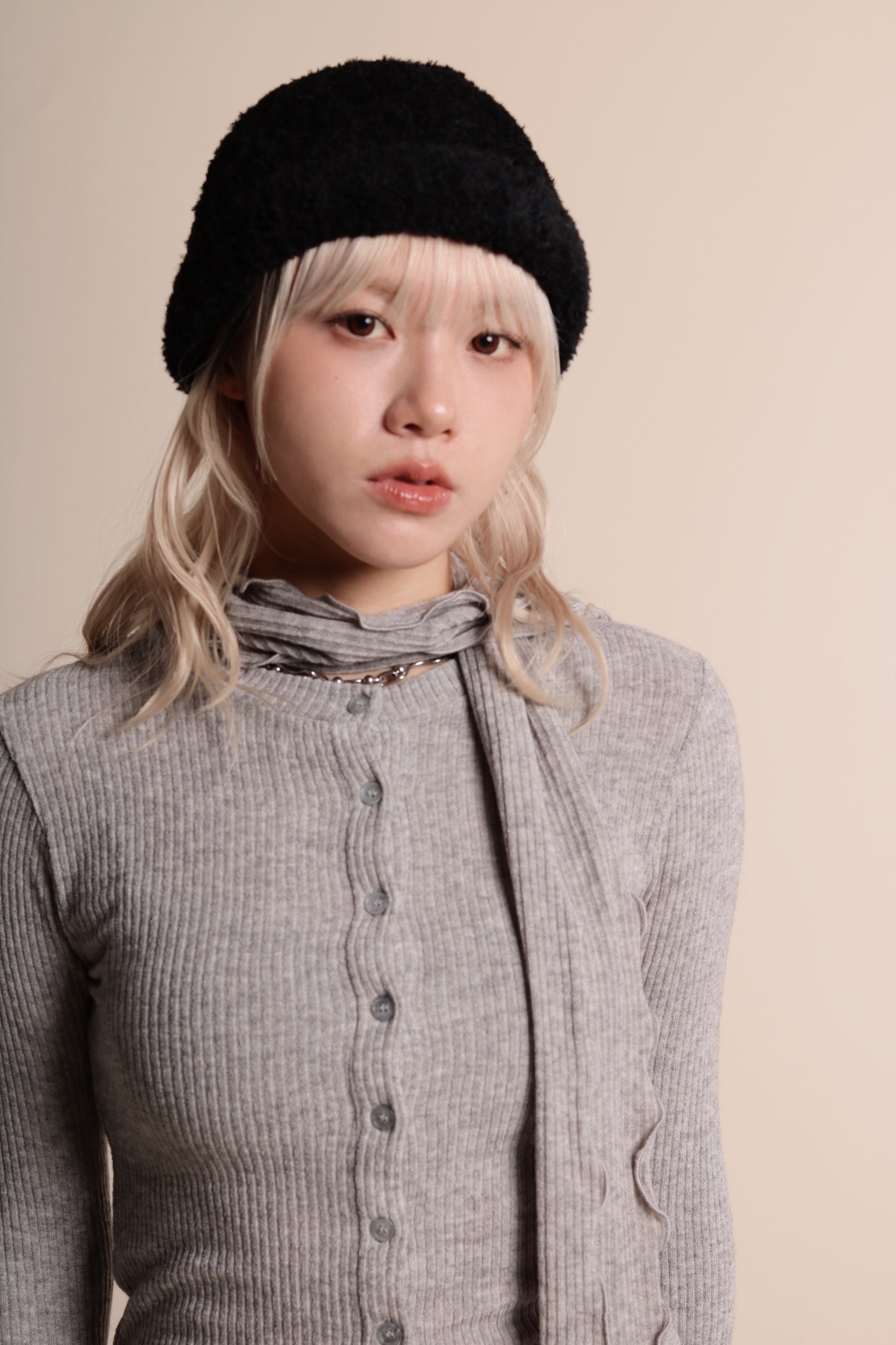 Little Scarf Cardigan (Grey)