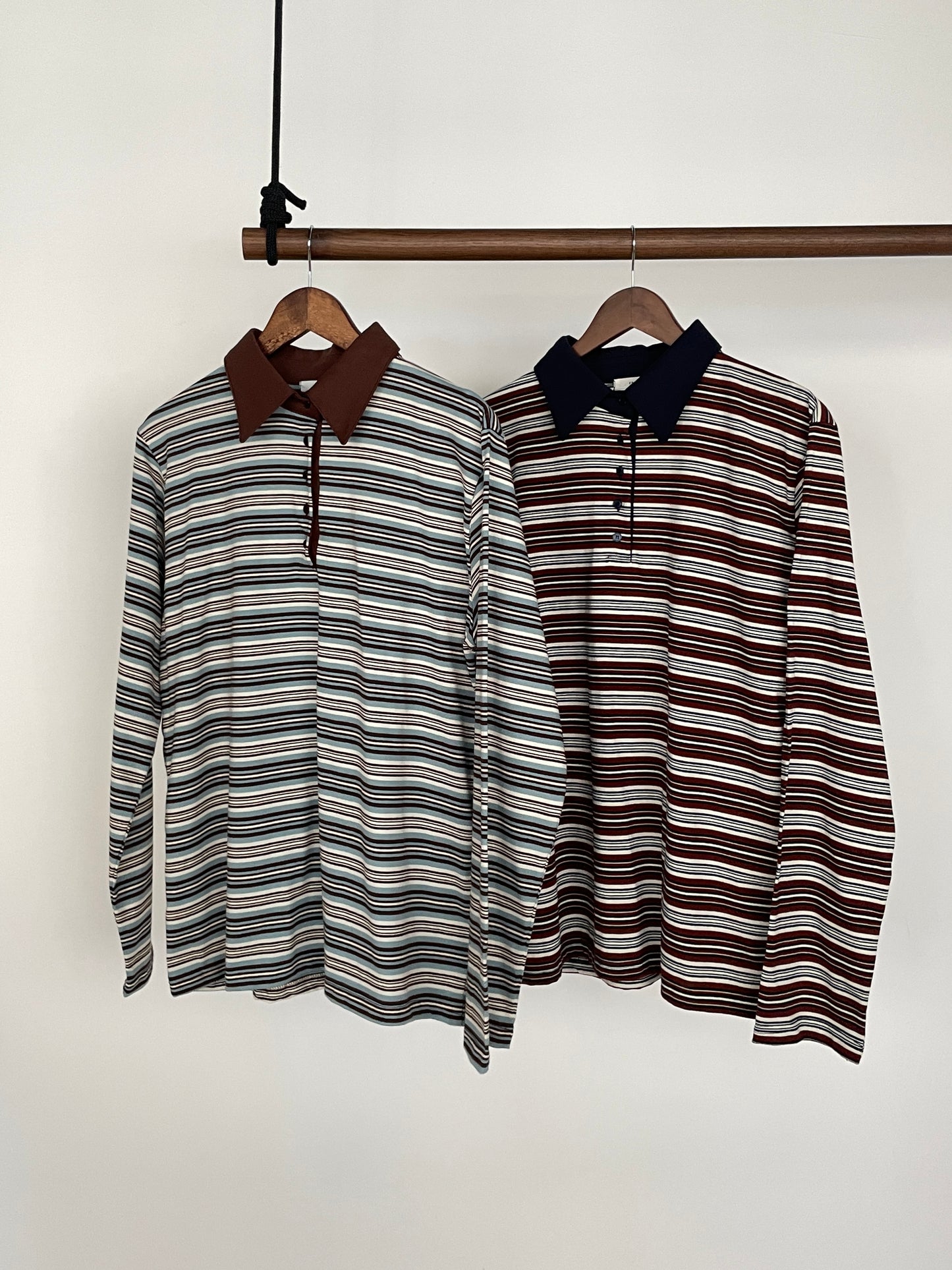 Striped Polo Top (Blue)