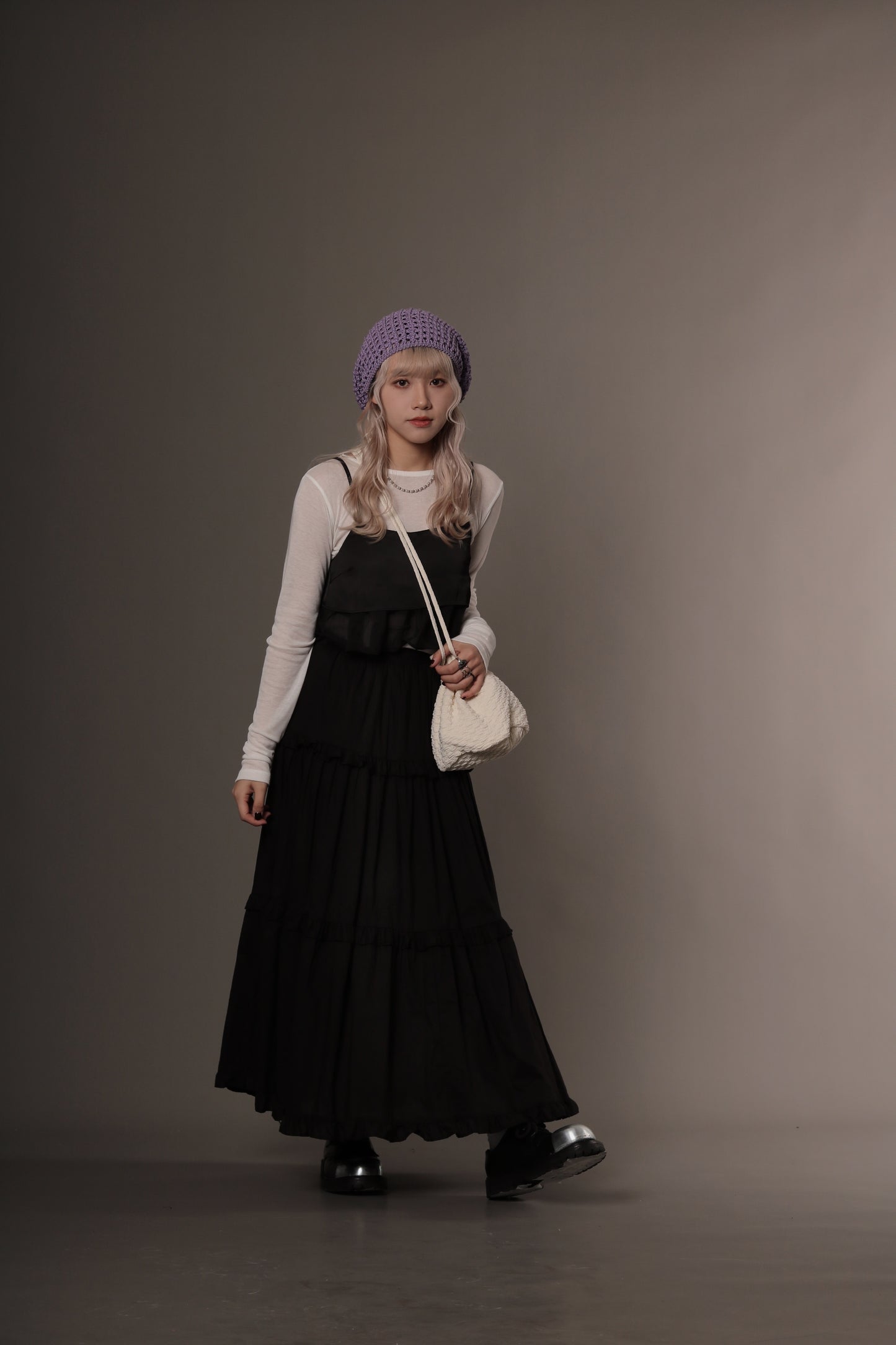 Satin Ruffle Top (Black)