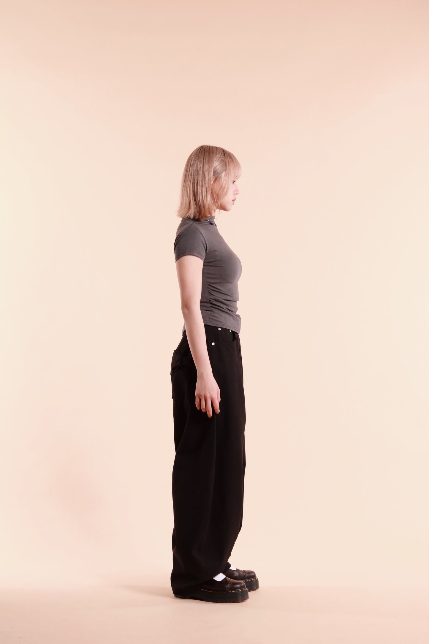 Gathered Tee (Charcoal)