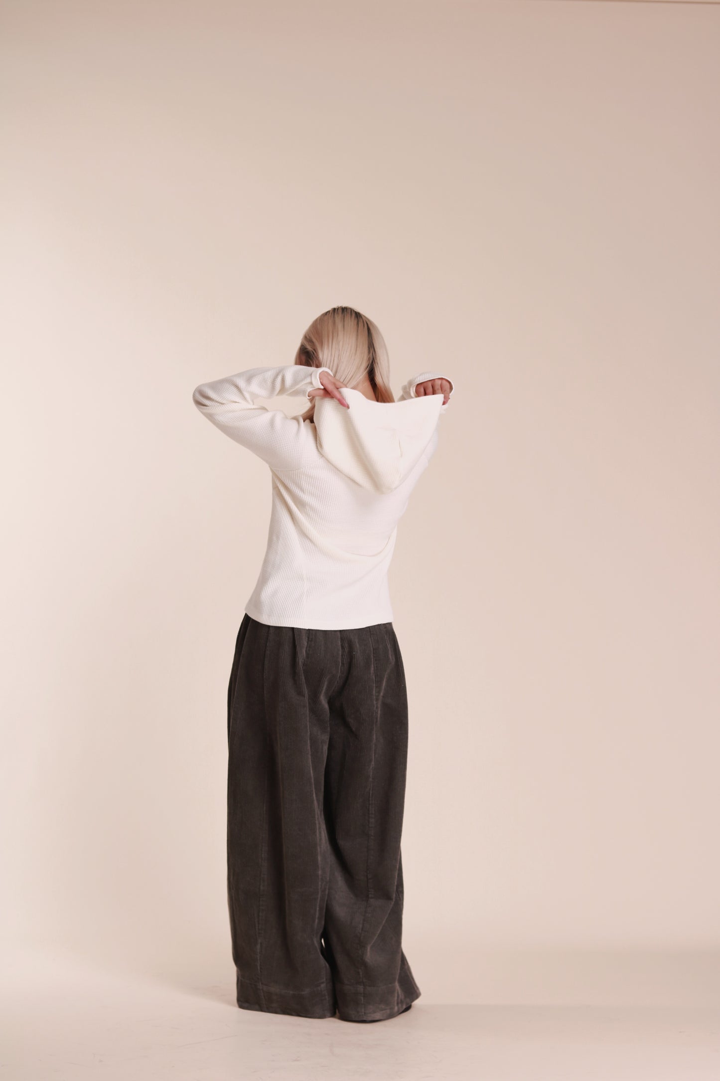 Corduroy Wide Pants (Grey)