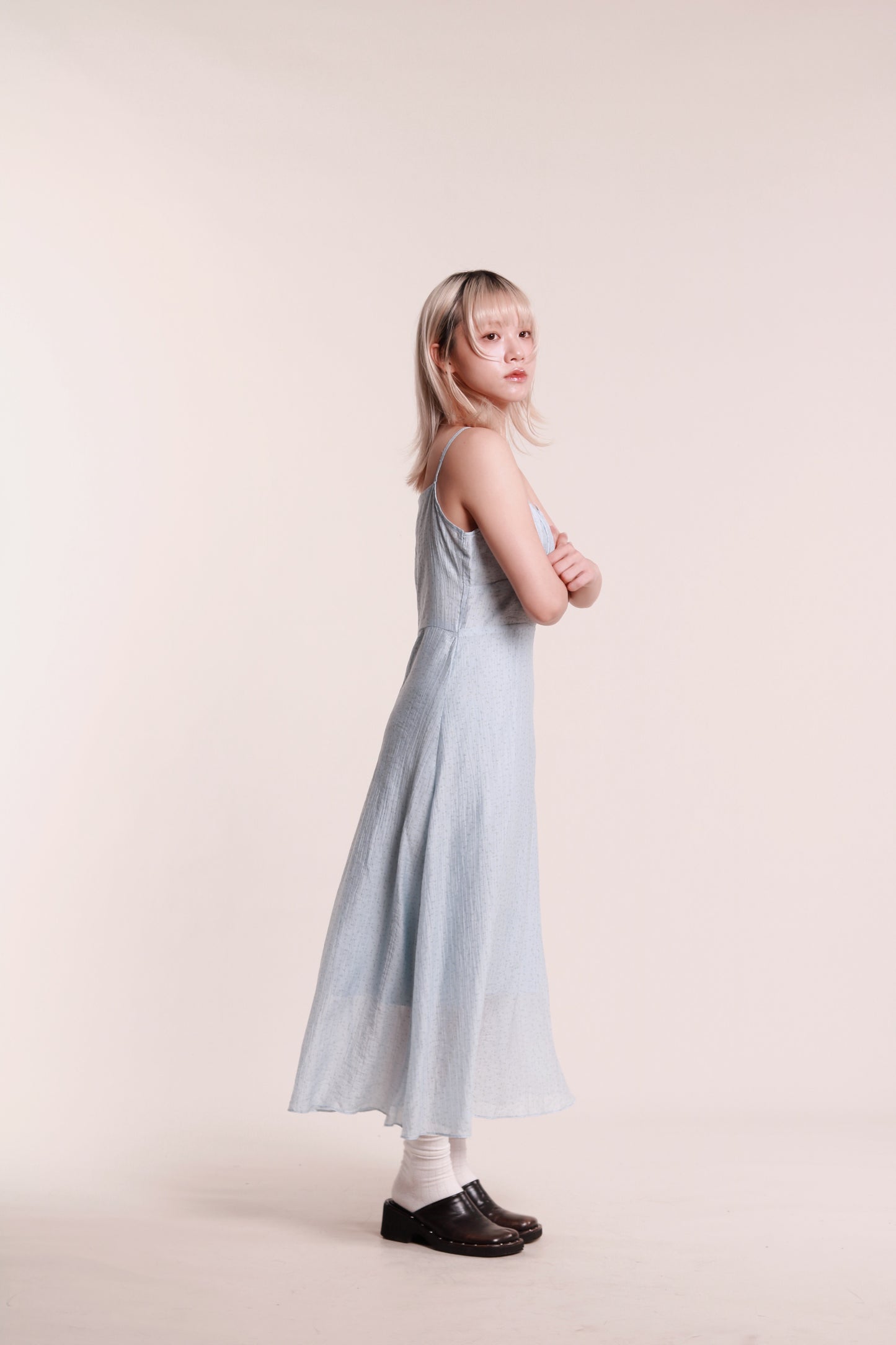 Floral Sleeveless Dress (Blue)