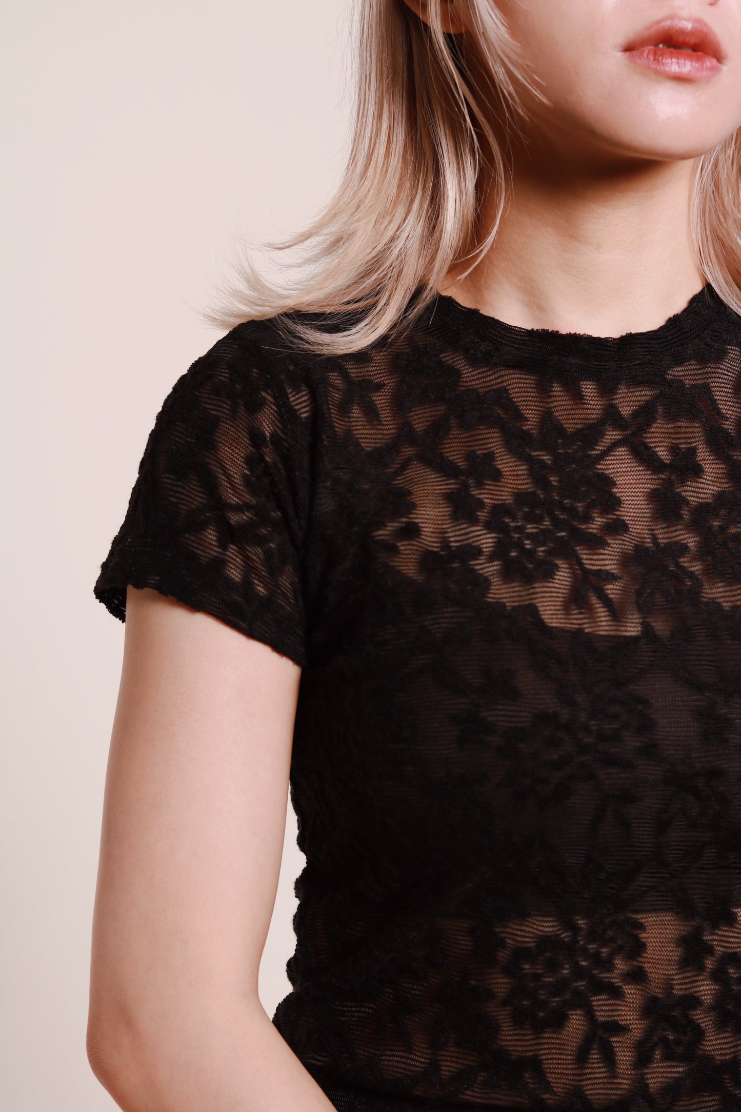 Mesh Flower Top (Black)