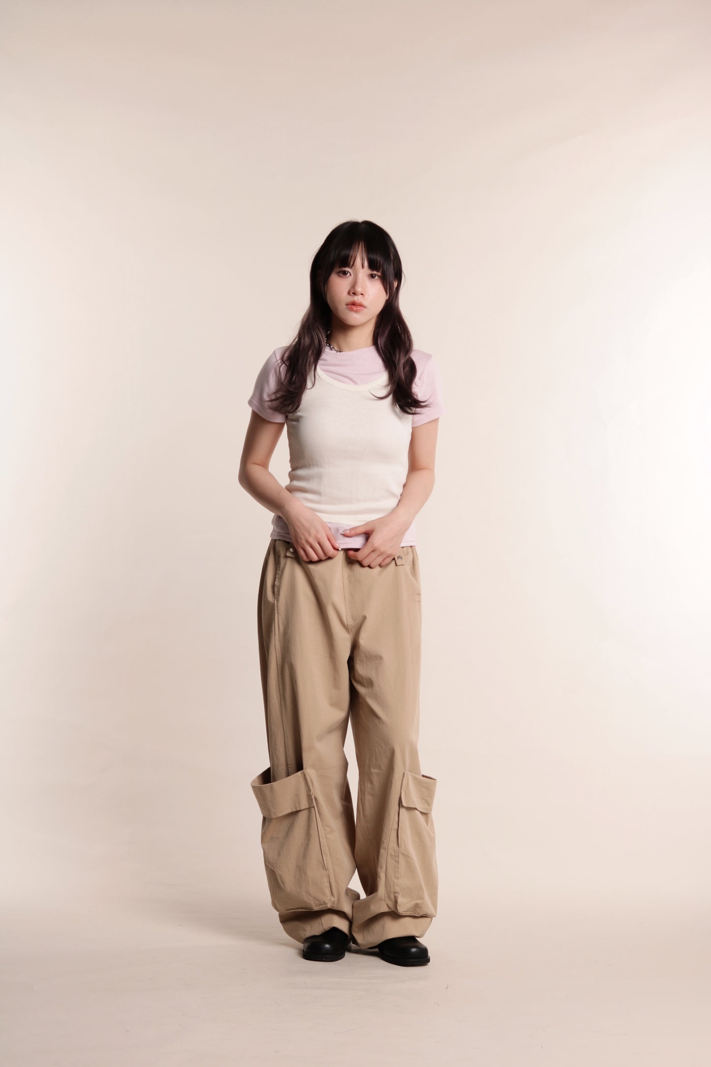 Volume Pocket Pants (Beige)