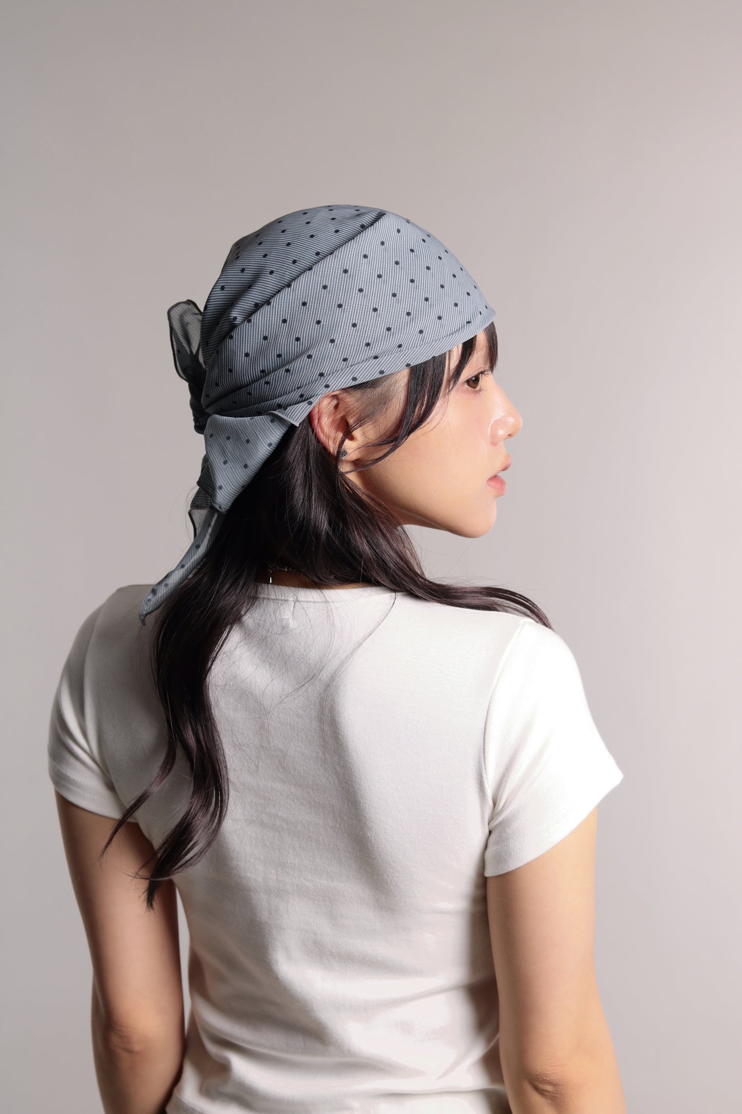 Polka Dot Scarf (Grey Blue)