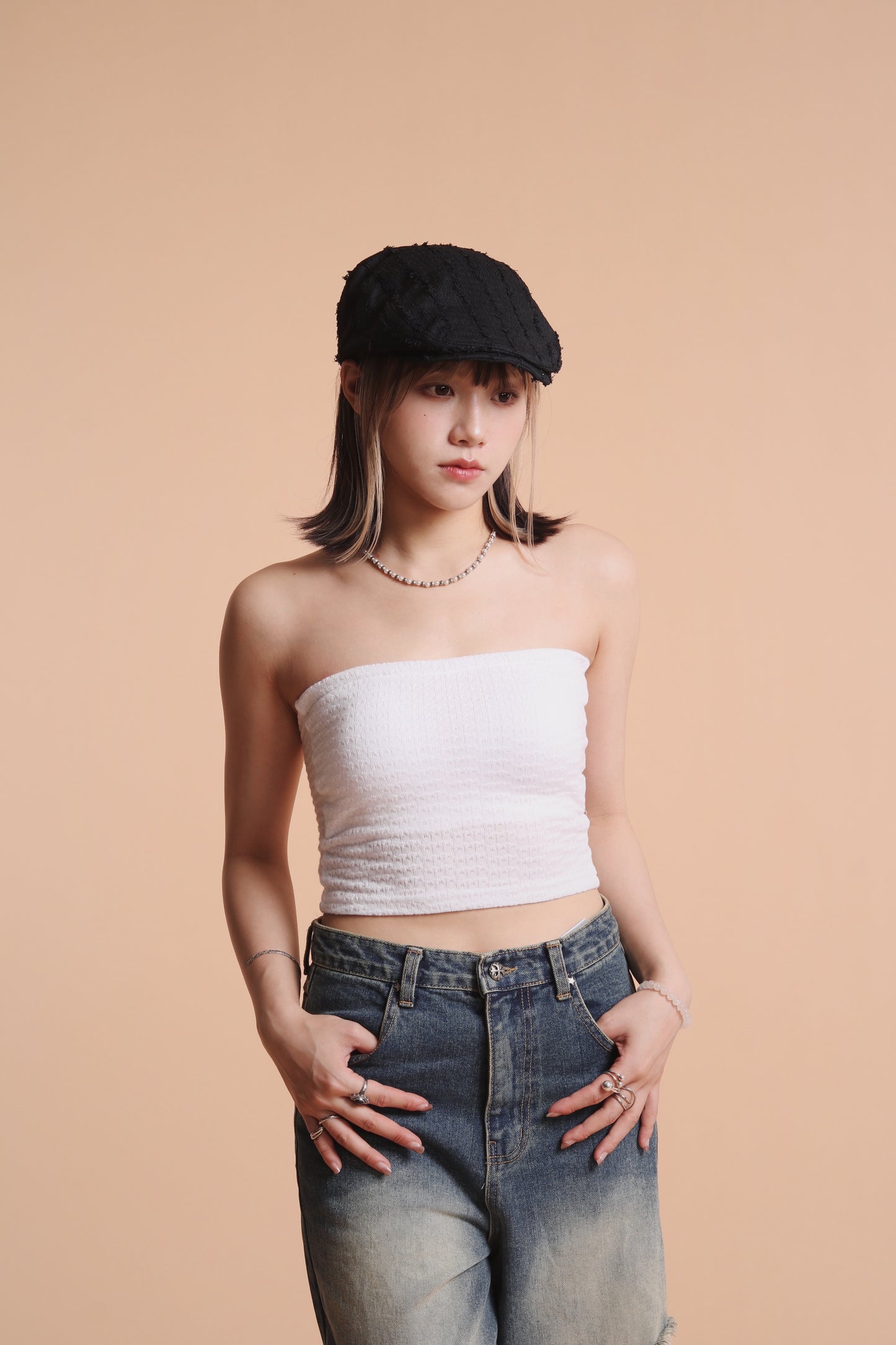 Frayed News Cap (Black)