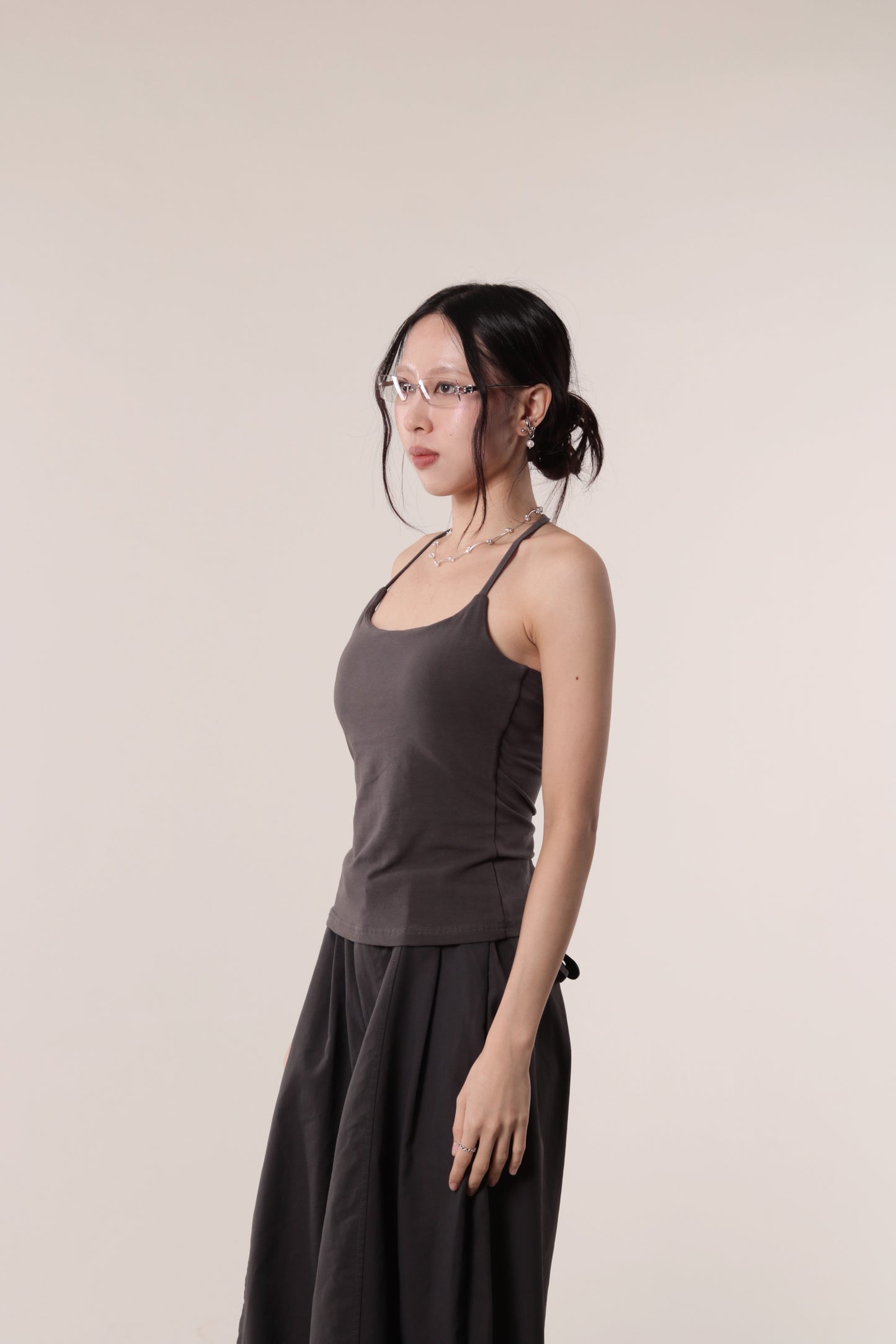 Halter Bra Top (Charcoal)