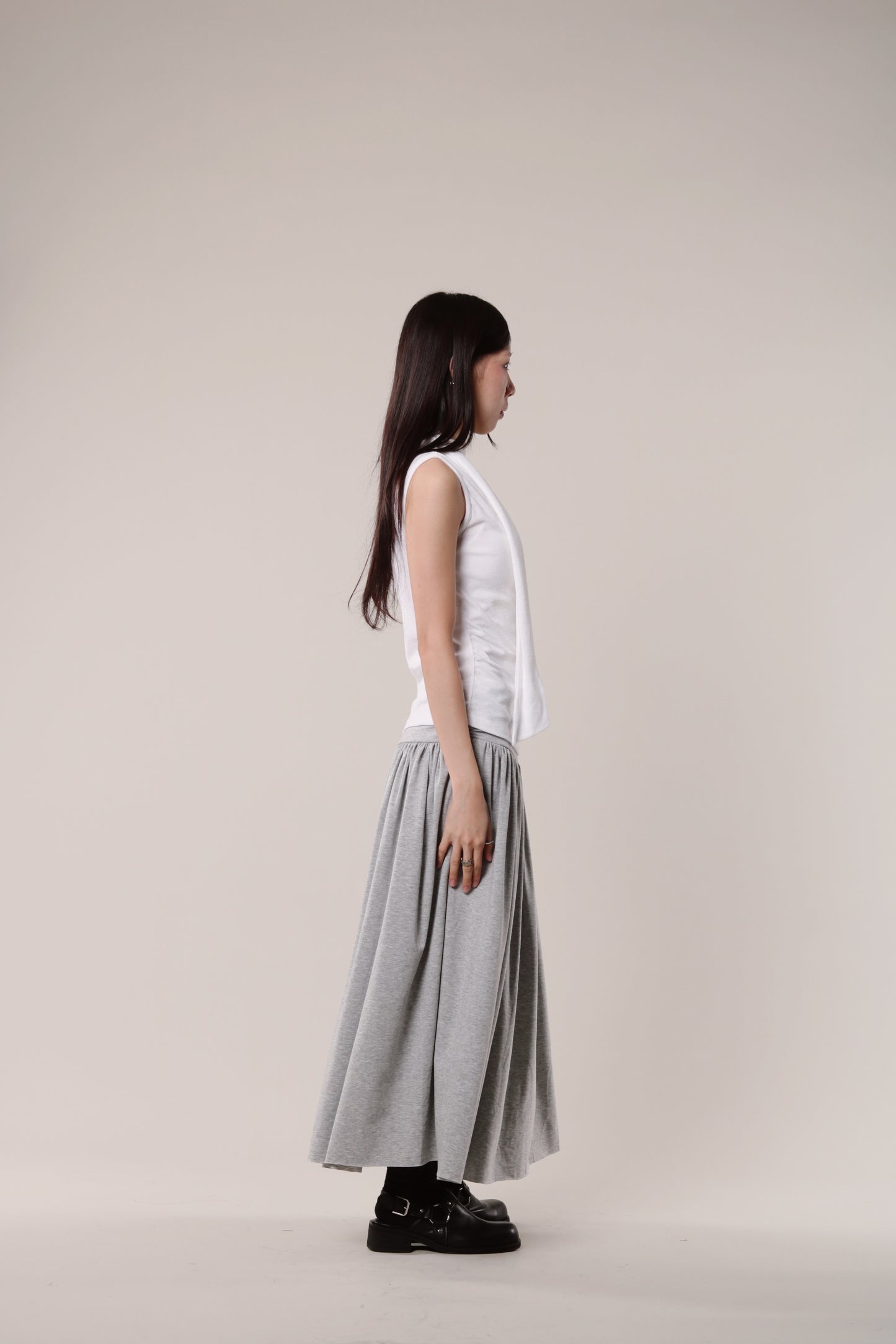 Linen Scarf Top (White)