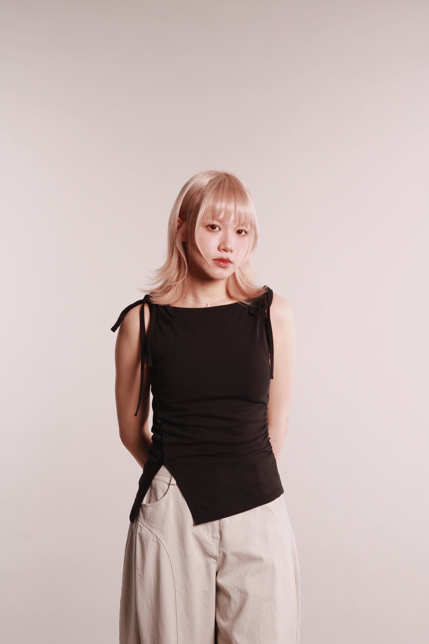 Side Cut Dance Top (Black)