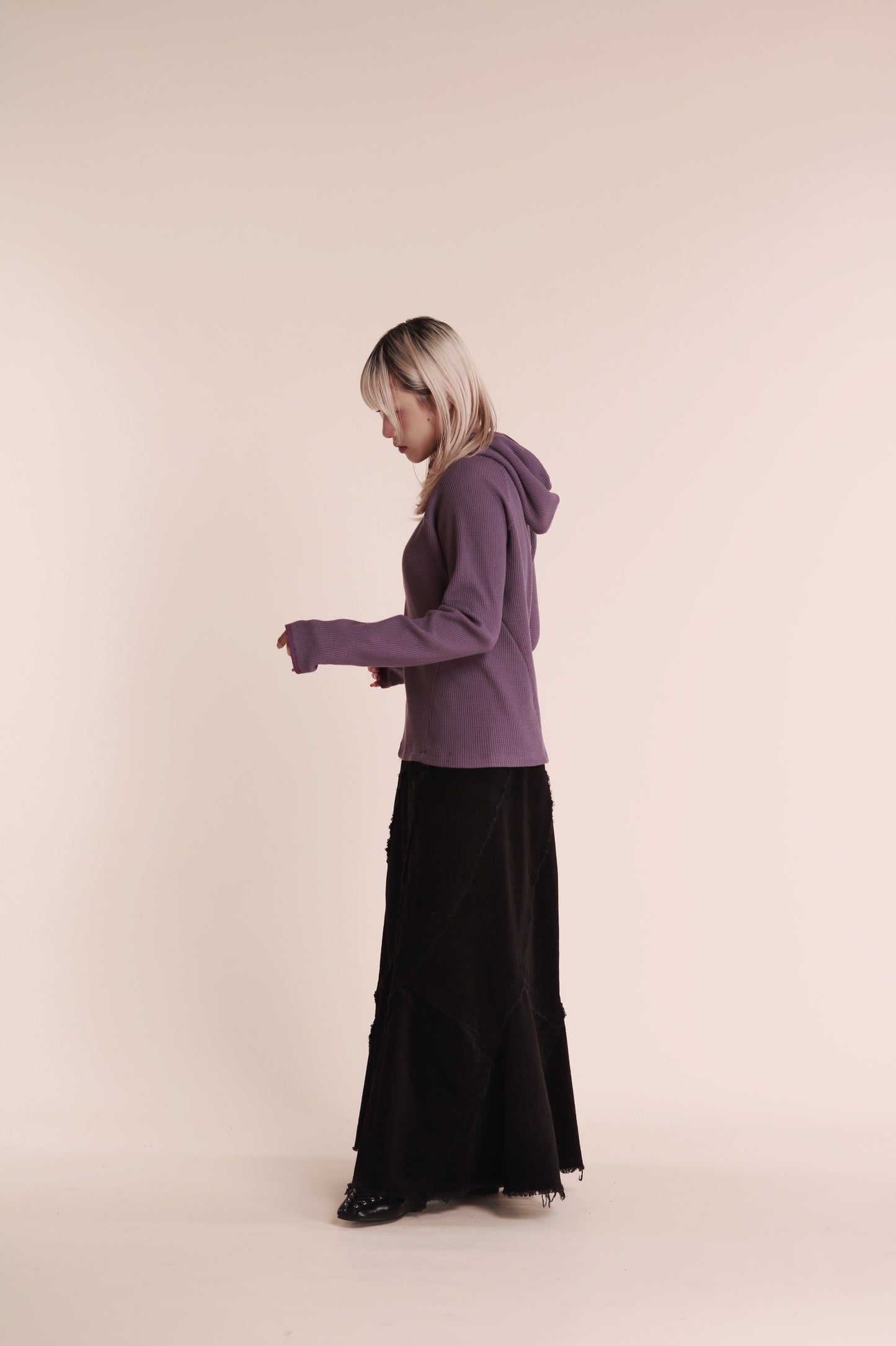 Frayed Mermaid Skirt (Black)