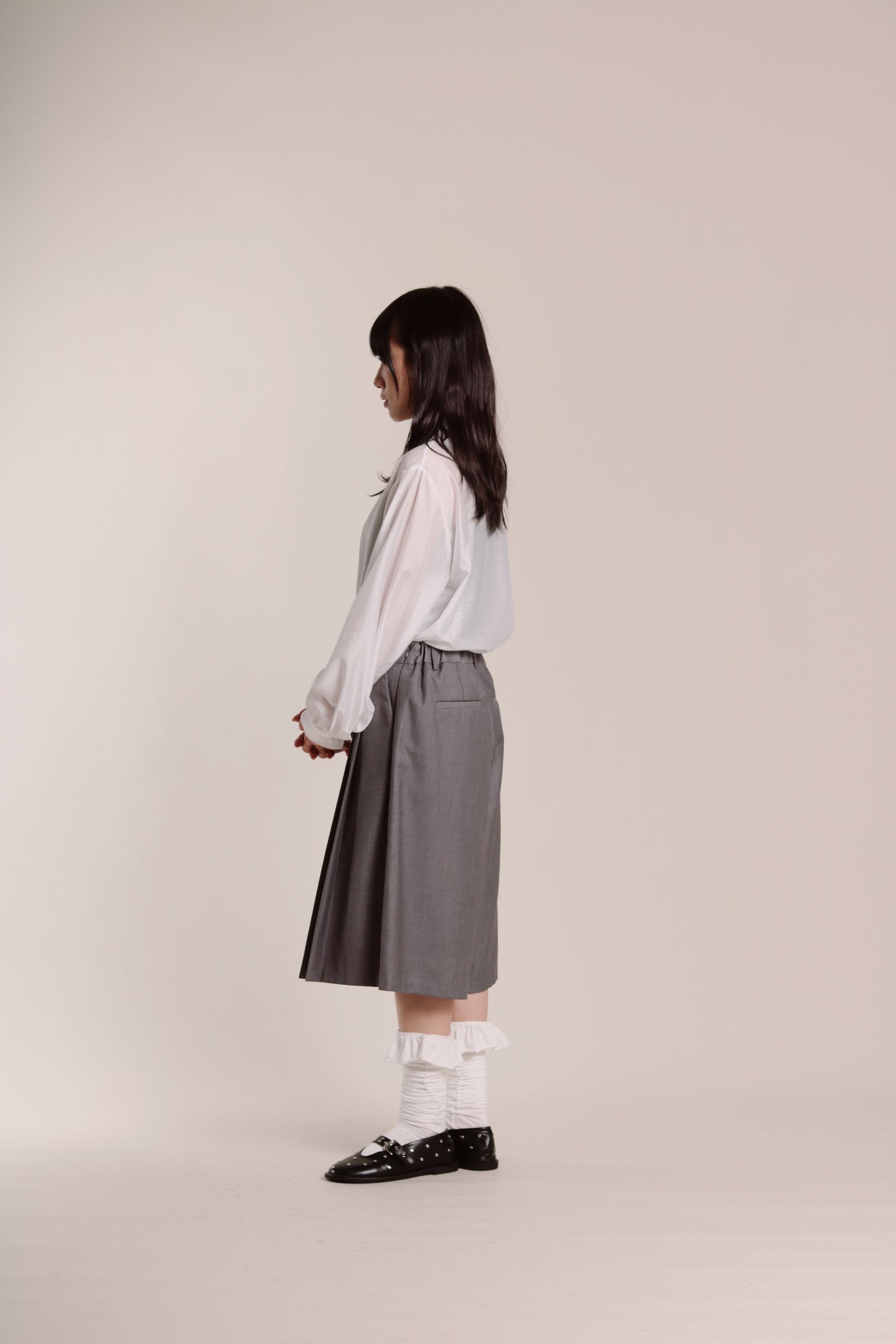 Sheer Collar Shirt (White)