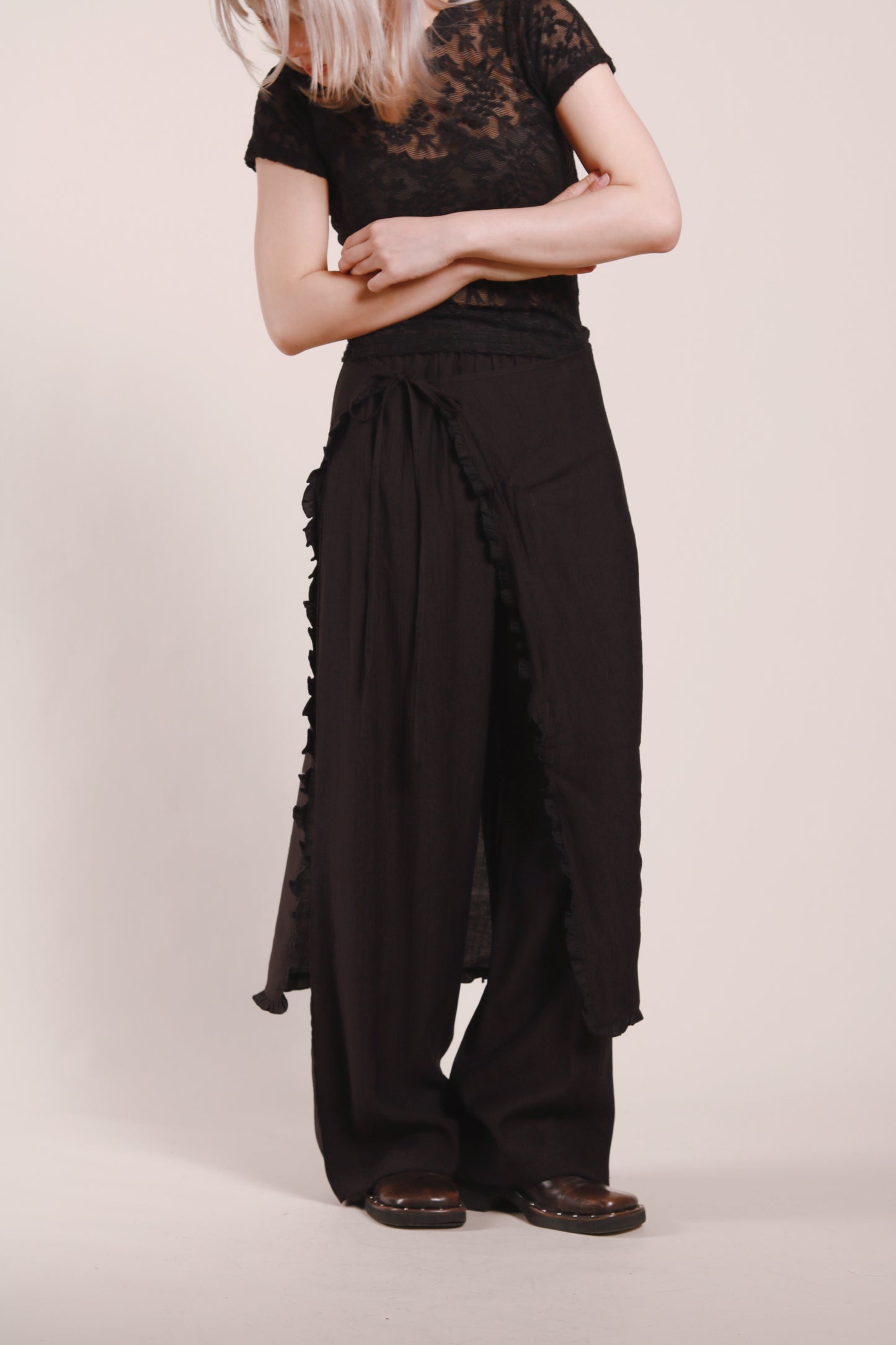 Wanda Layered Pants (Black)