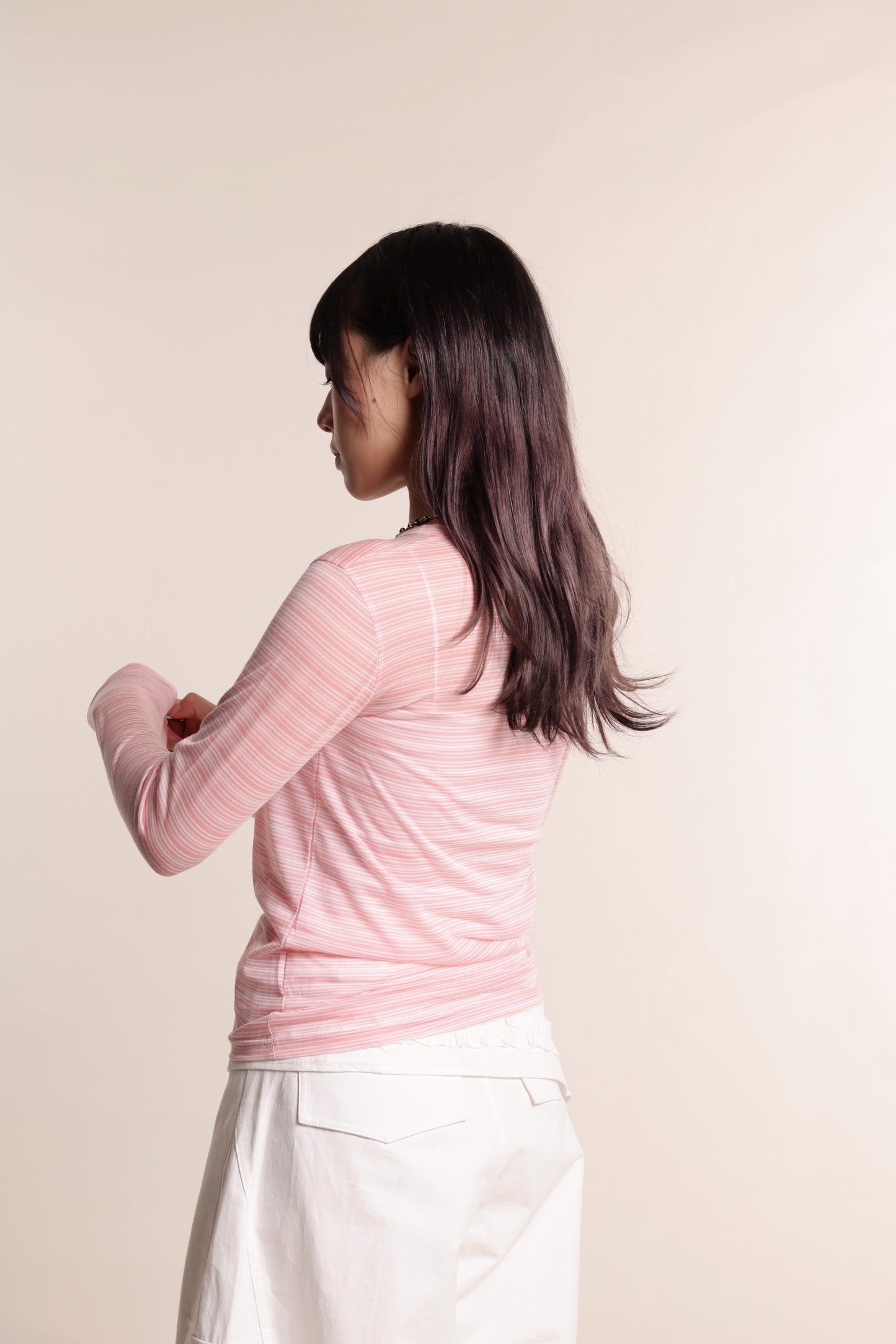 Striped See Through Top (Pink)