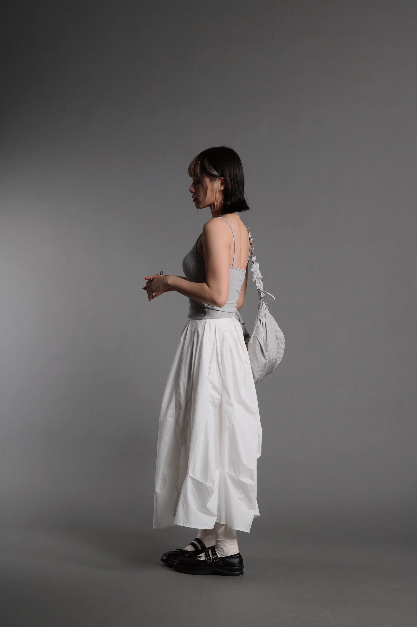 Doll Gathered Skirt (White)