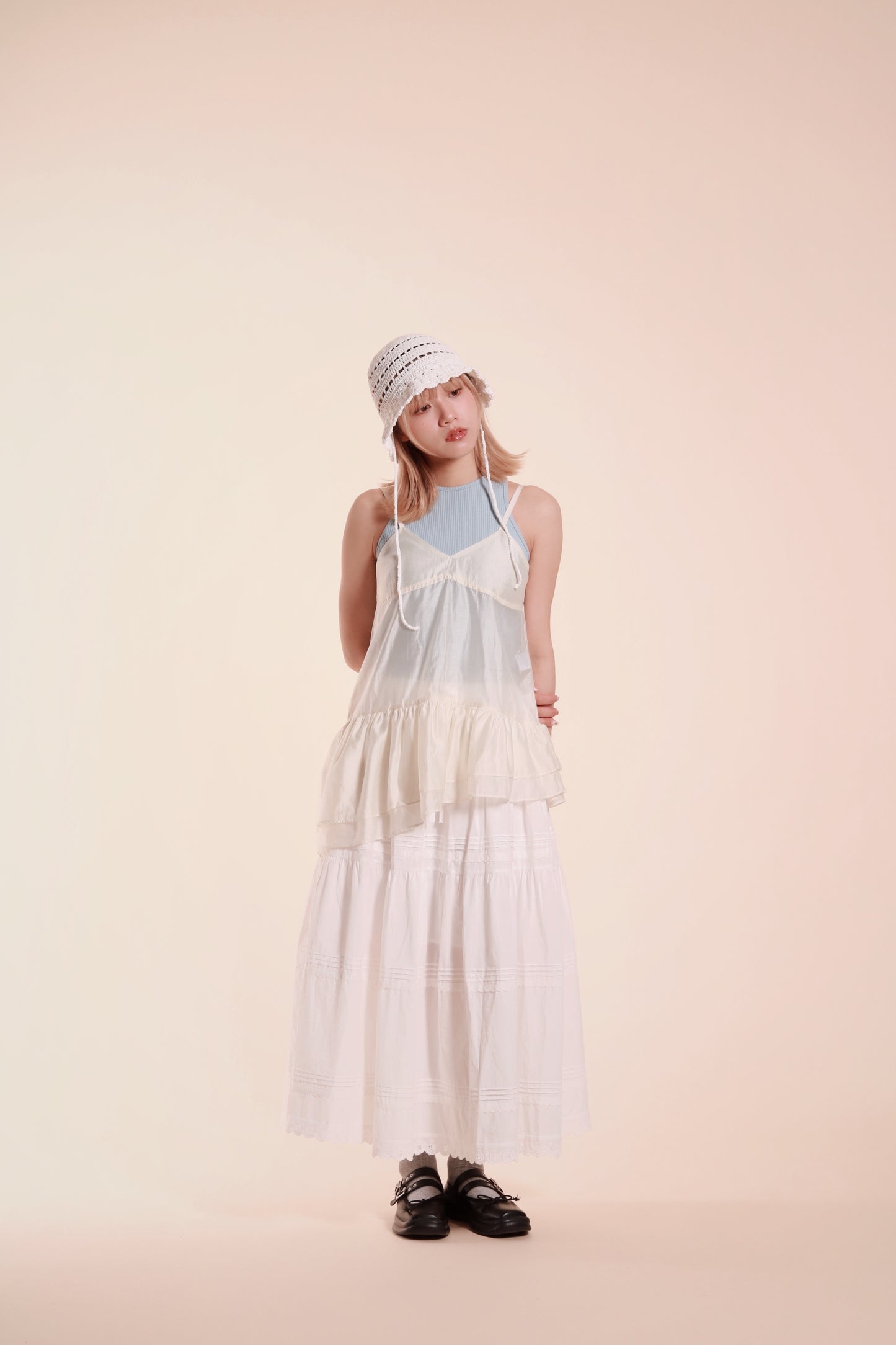 Ruffle Sleeveless Top (Ivory)