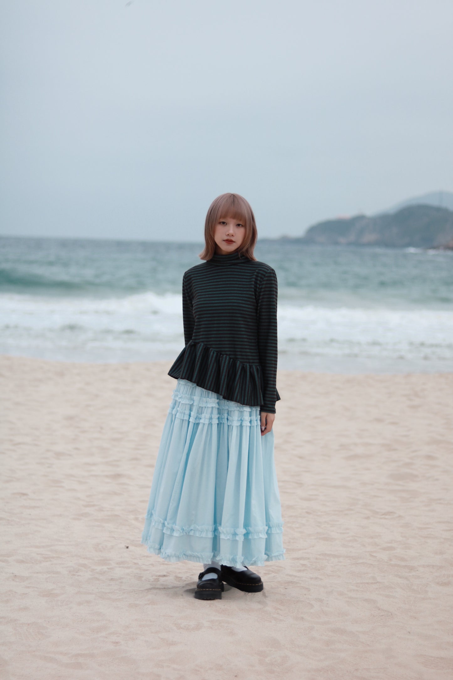 Striped Ruffle Top (Mint)