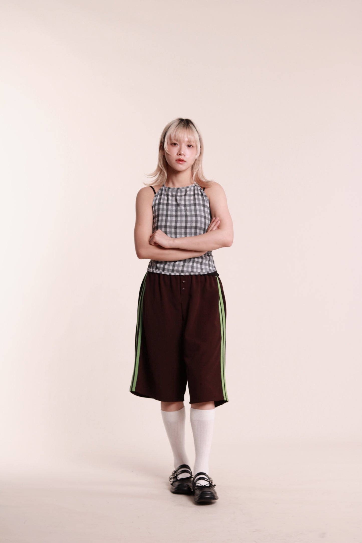 Checkered Halter Top (Black)