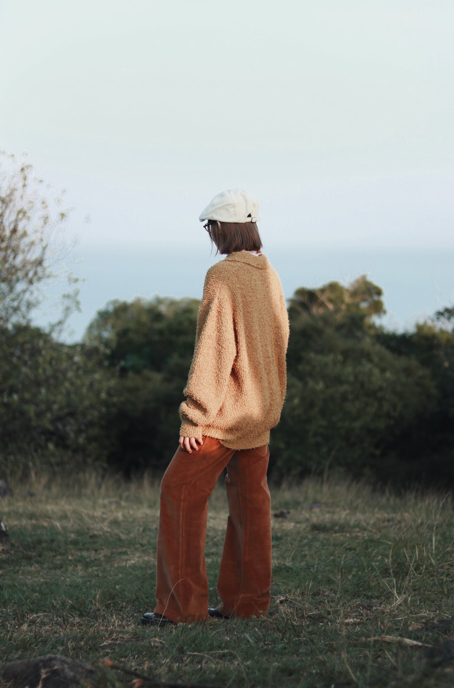 Corduroy Bootcut Pants (Brown)