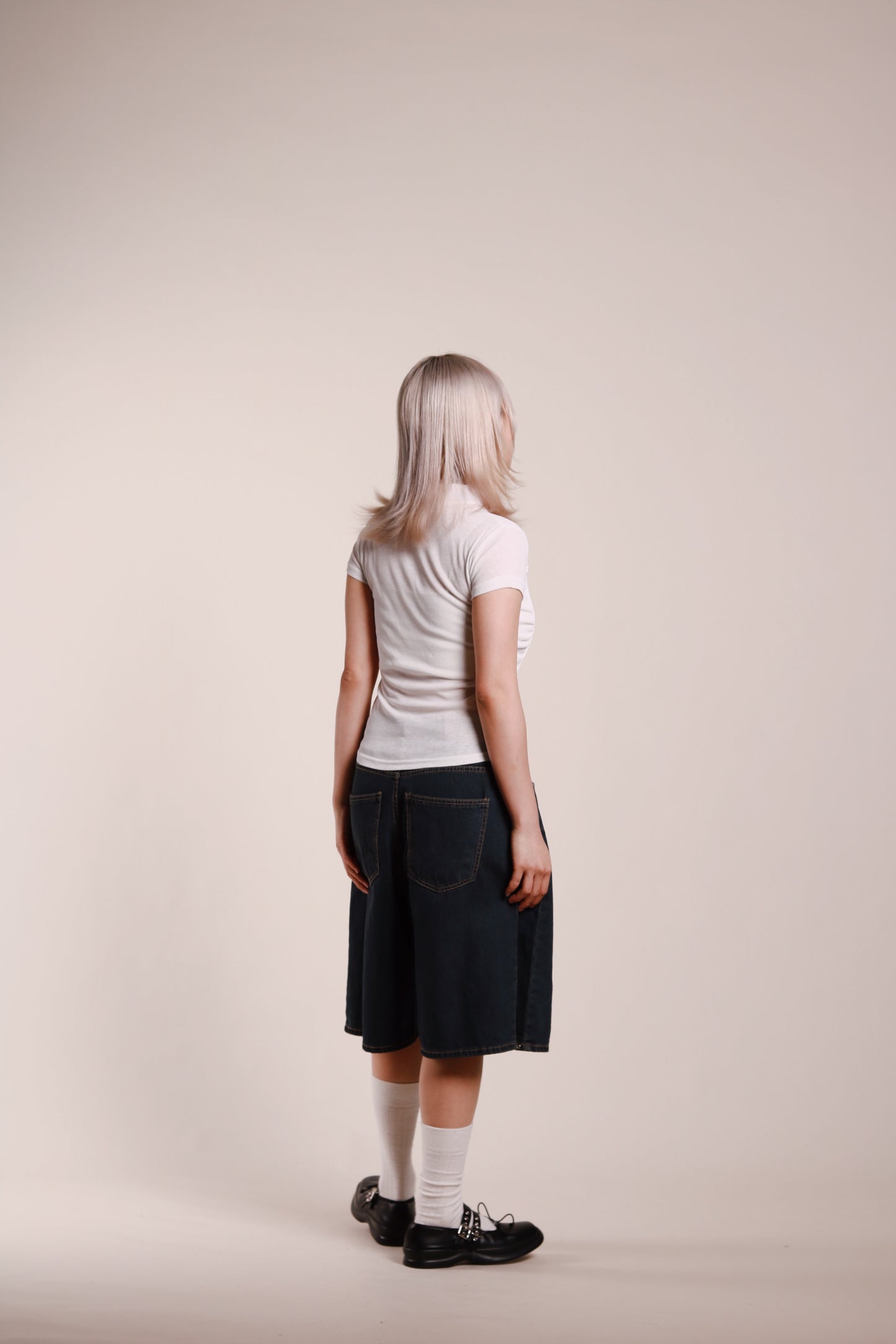 Gathered Polo Top (White)