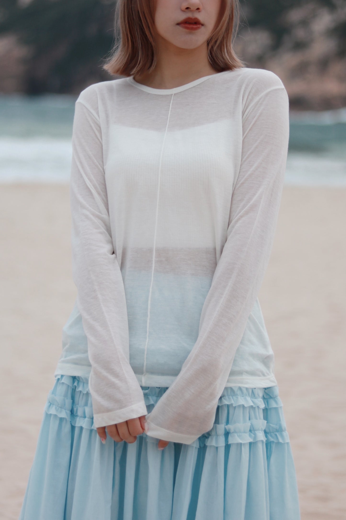 Spring Basic Top (Charcoal/Pink/Purple/White)