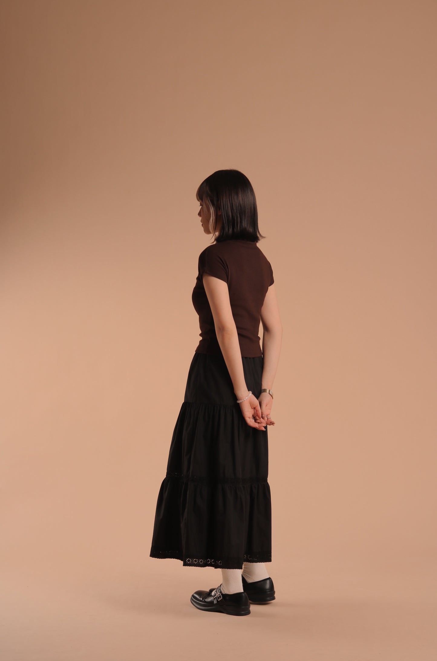 Cap Sleeve Tee (Brown)