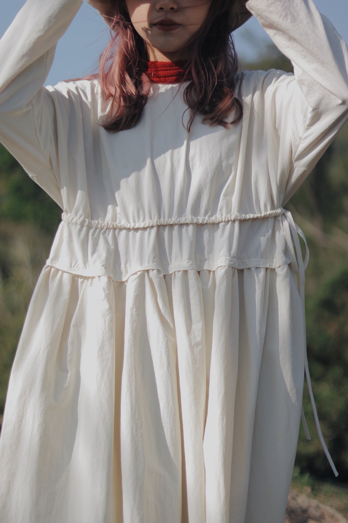 Belted Dress (Cream)