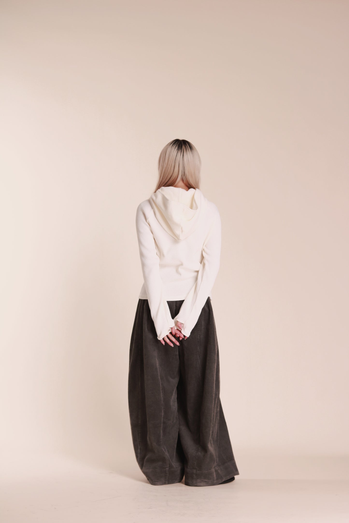Corduroy Wide Pants (Grey)