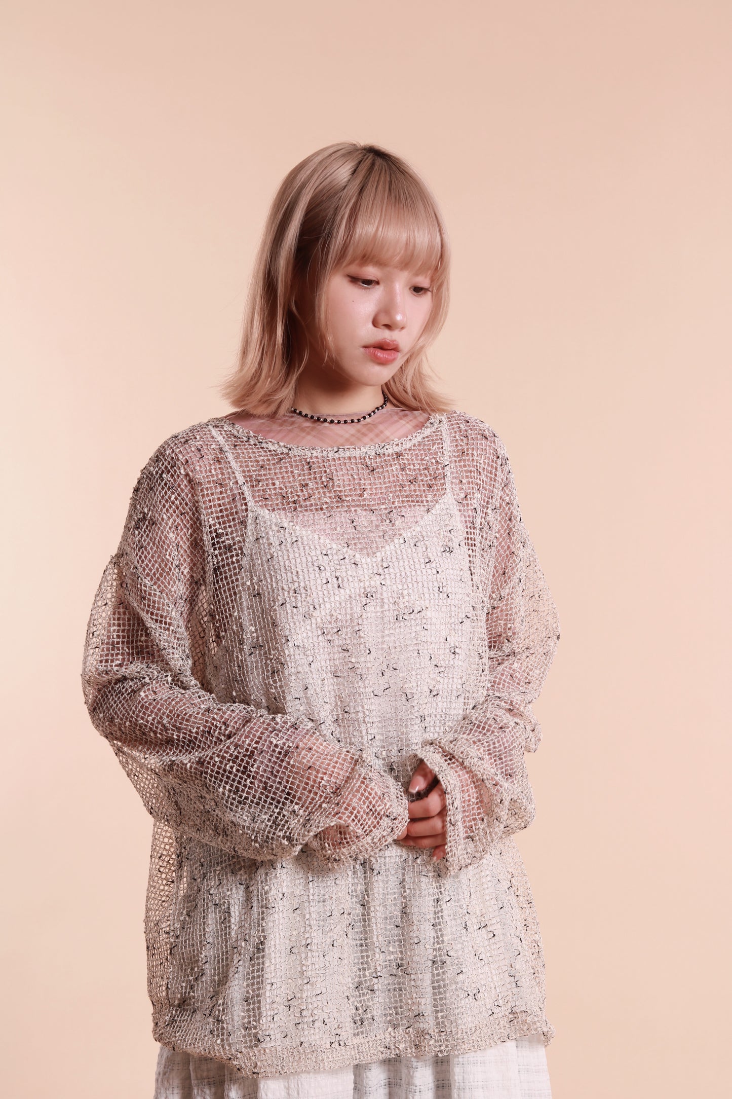 Oversized Net Top (Ivory)