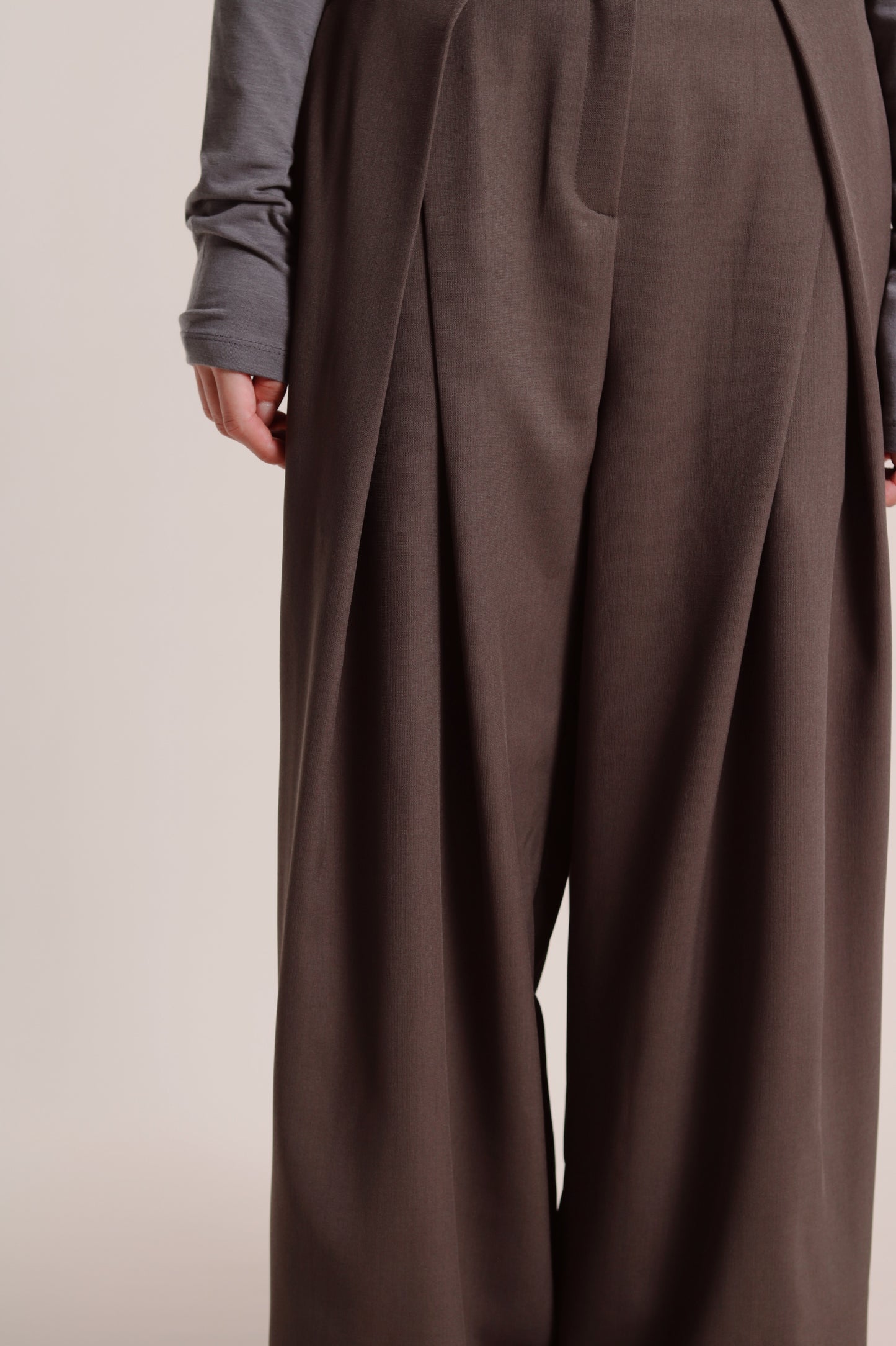 Spring Pleat Pants (Brown)