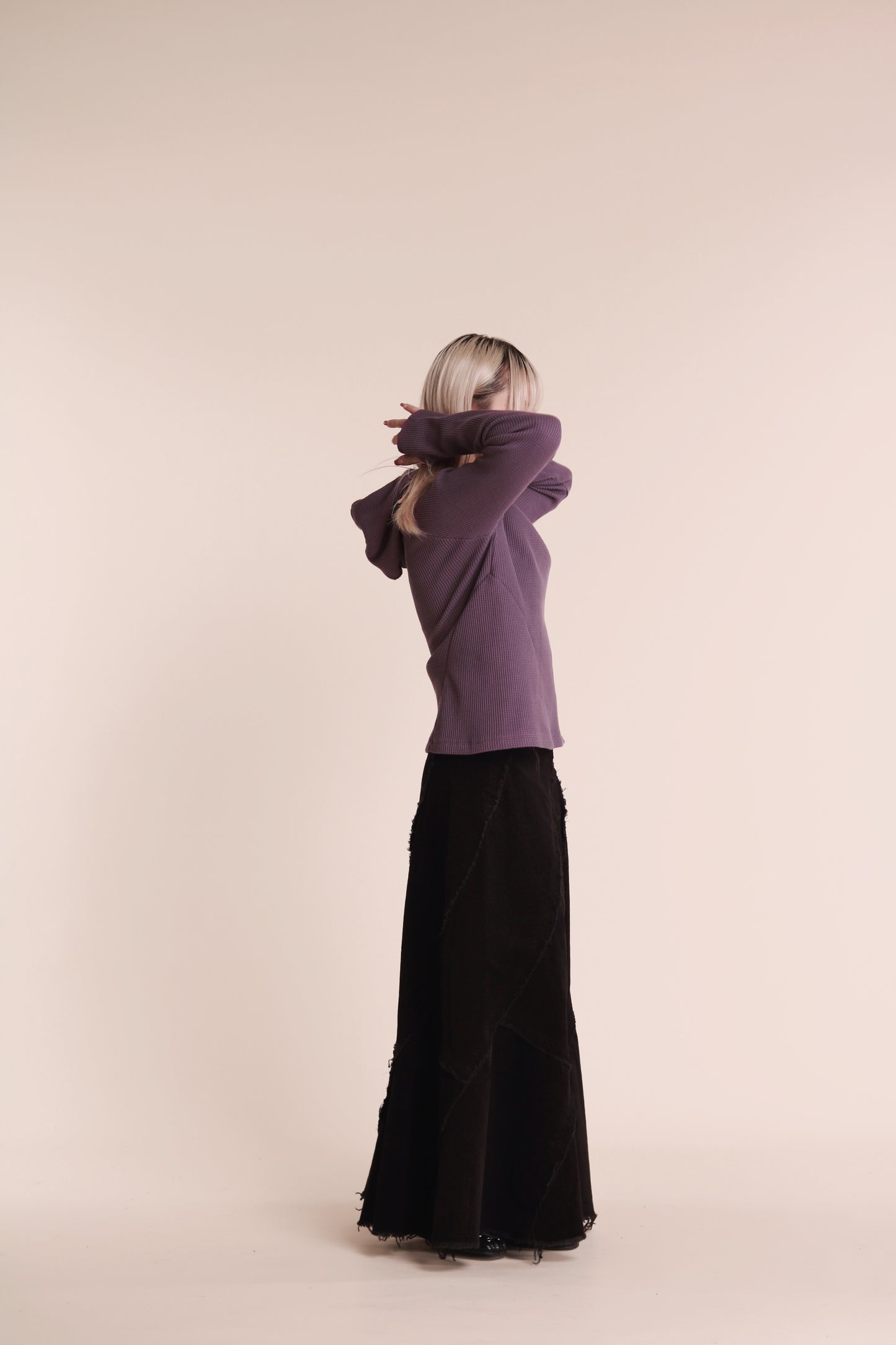 Frayed Mermaid Skirt (Black)