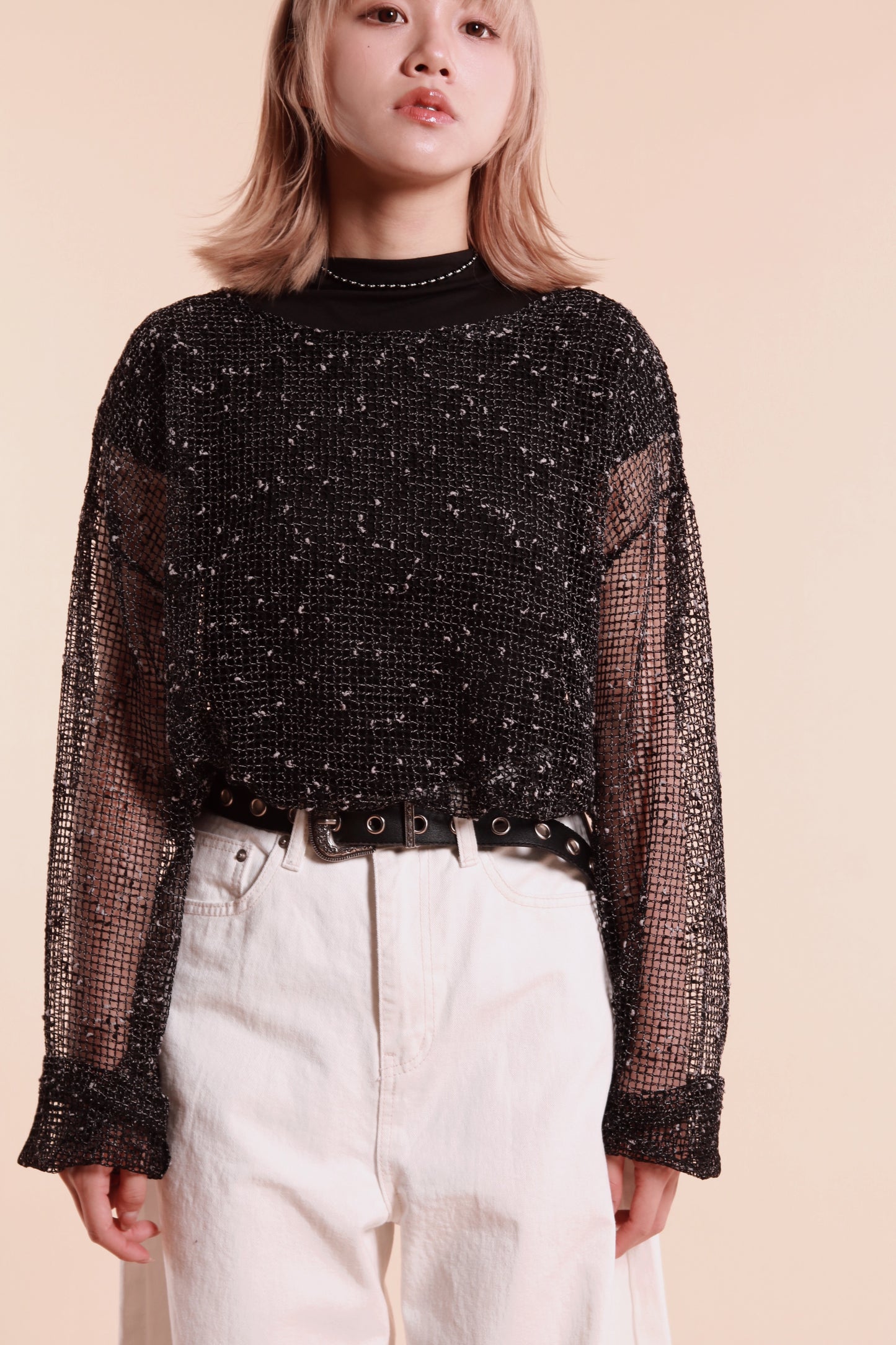 Oversized Net Top (Black)