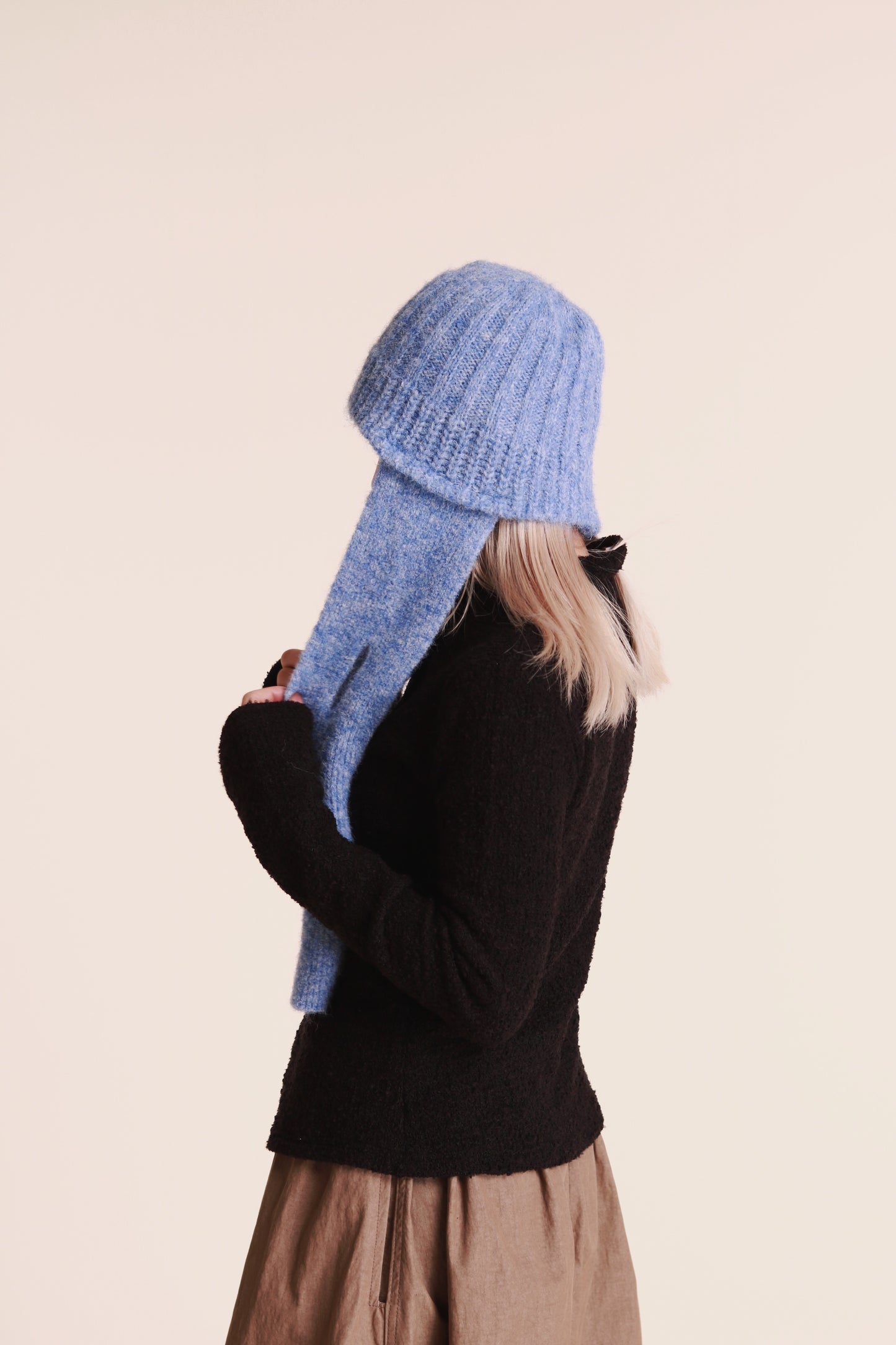 Doll Knit Scarf Flight Cap (Blue)
