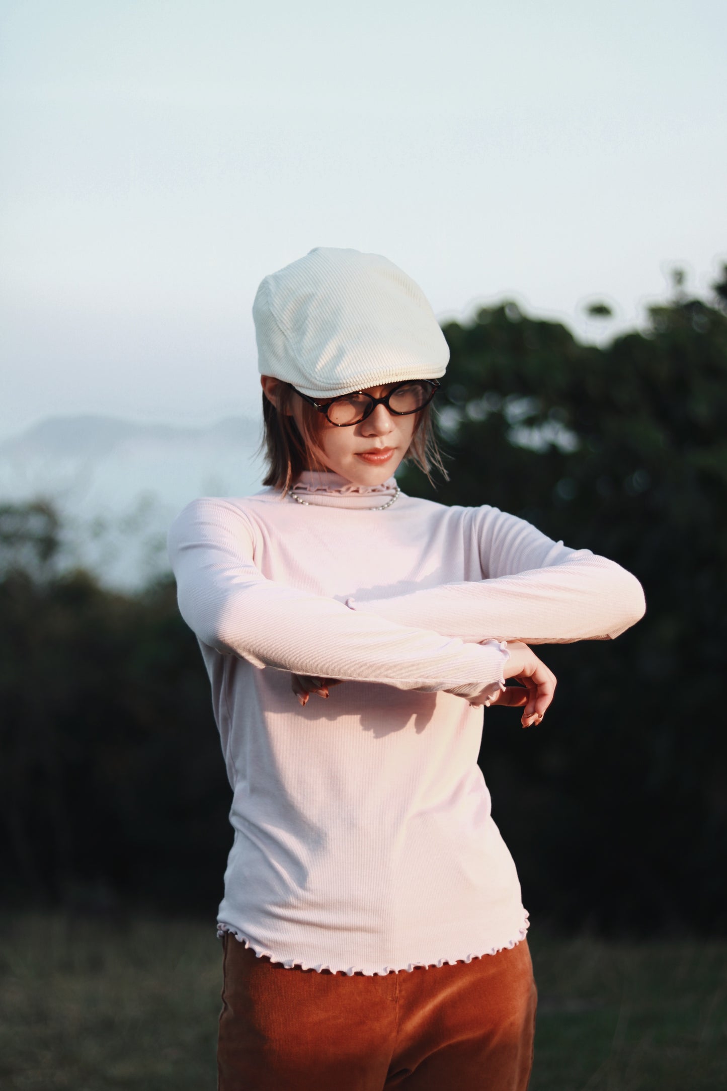 Corduroy News Cap (Ivory)