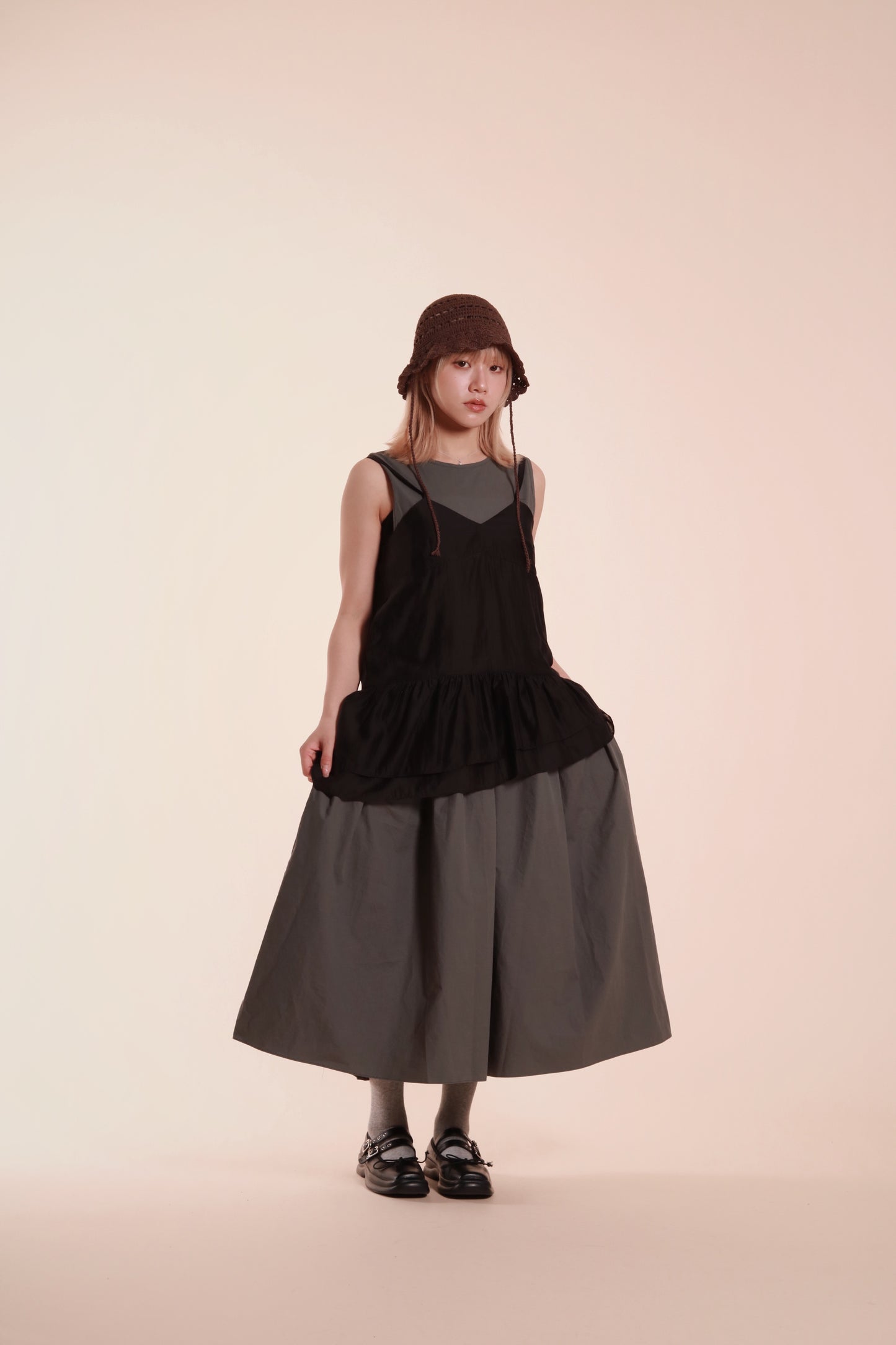 Doll Pocket Dress (Charcoal)
