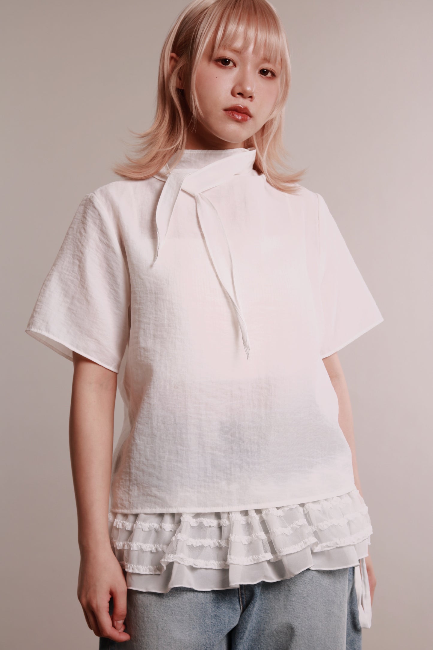 See Through Tie Top (White)