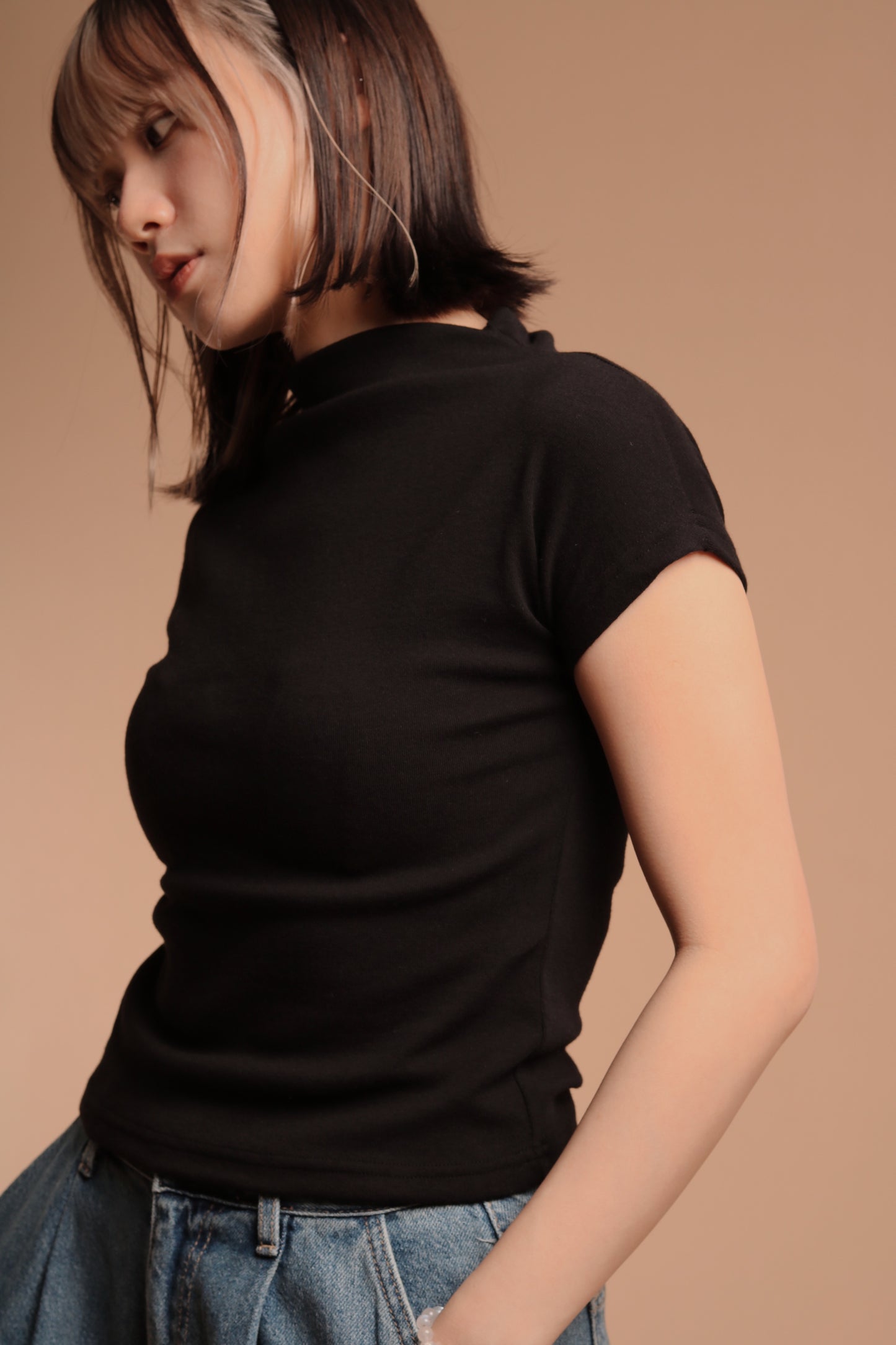 Cap Sleeve Tee (Black)