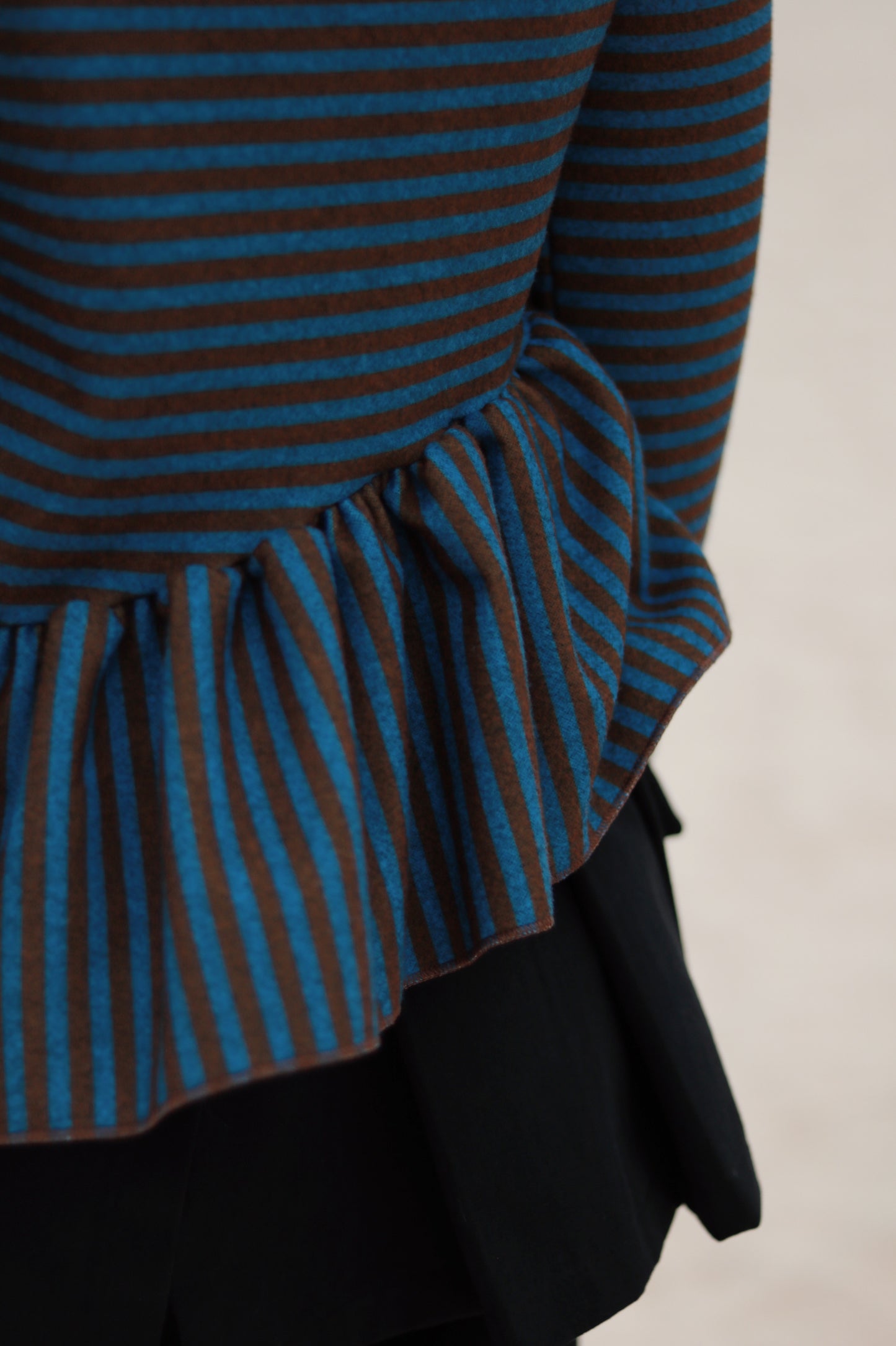 Striped Ruffle Top (Blue)