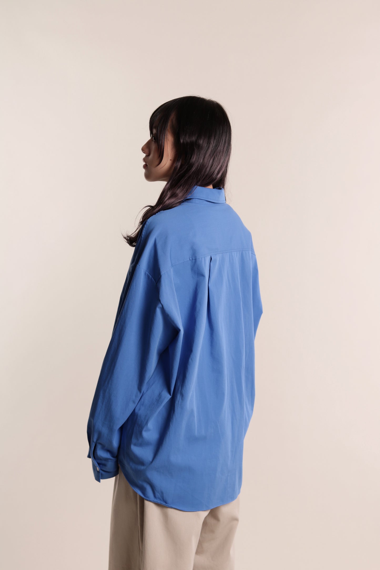 Oversized Boyfriend Shirt (Blue)